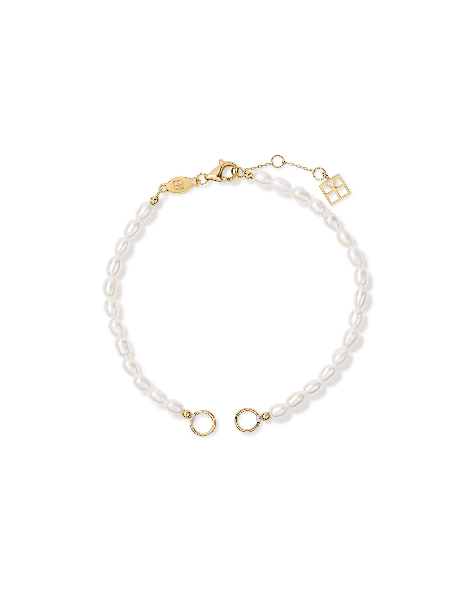 3-3.5mm Cultured Freshwater Pearl Open Chain Bracelet in 10kt Yellow Gold