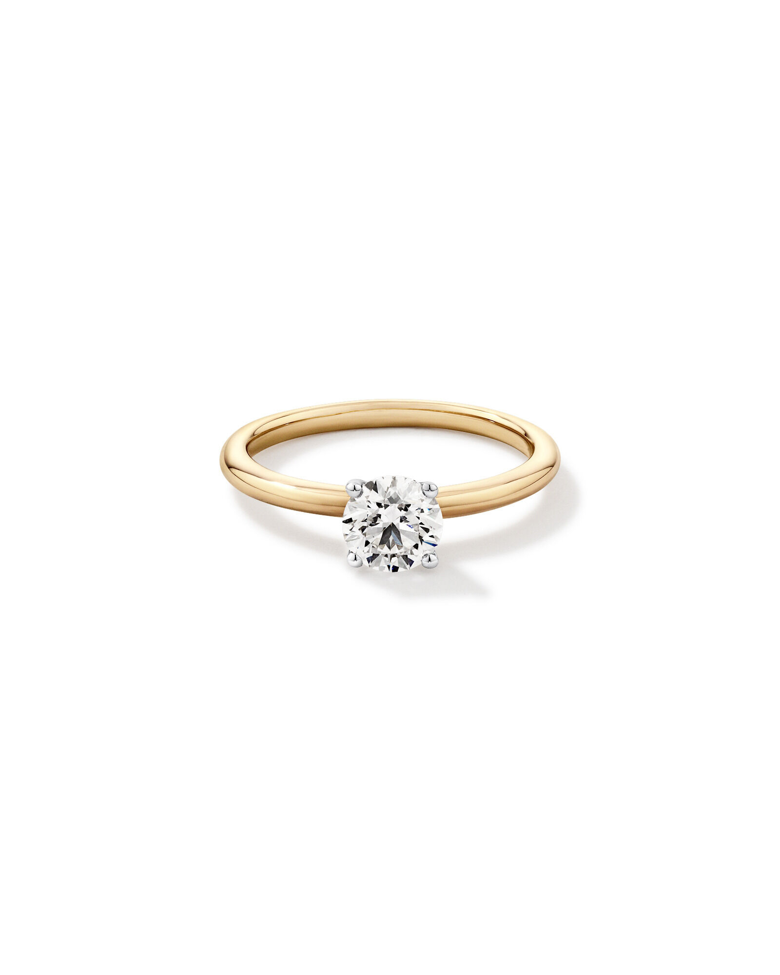 0.70 Carat TW Round Brilliant Laboratory-Grown Diamond Solitaire Engagement Ring in 14kt Yellow and Gold