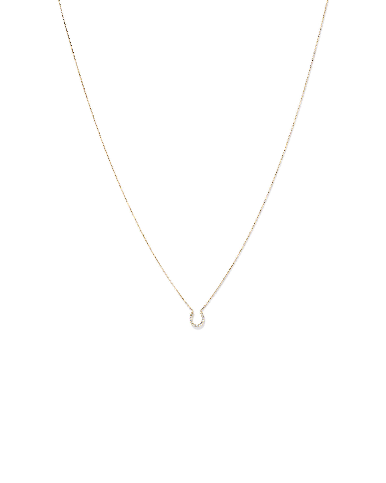 Horseshoe Necklace with 0.10 Carat TW of Diamonds in 10kt Yellow Gold