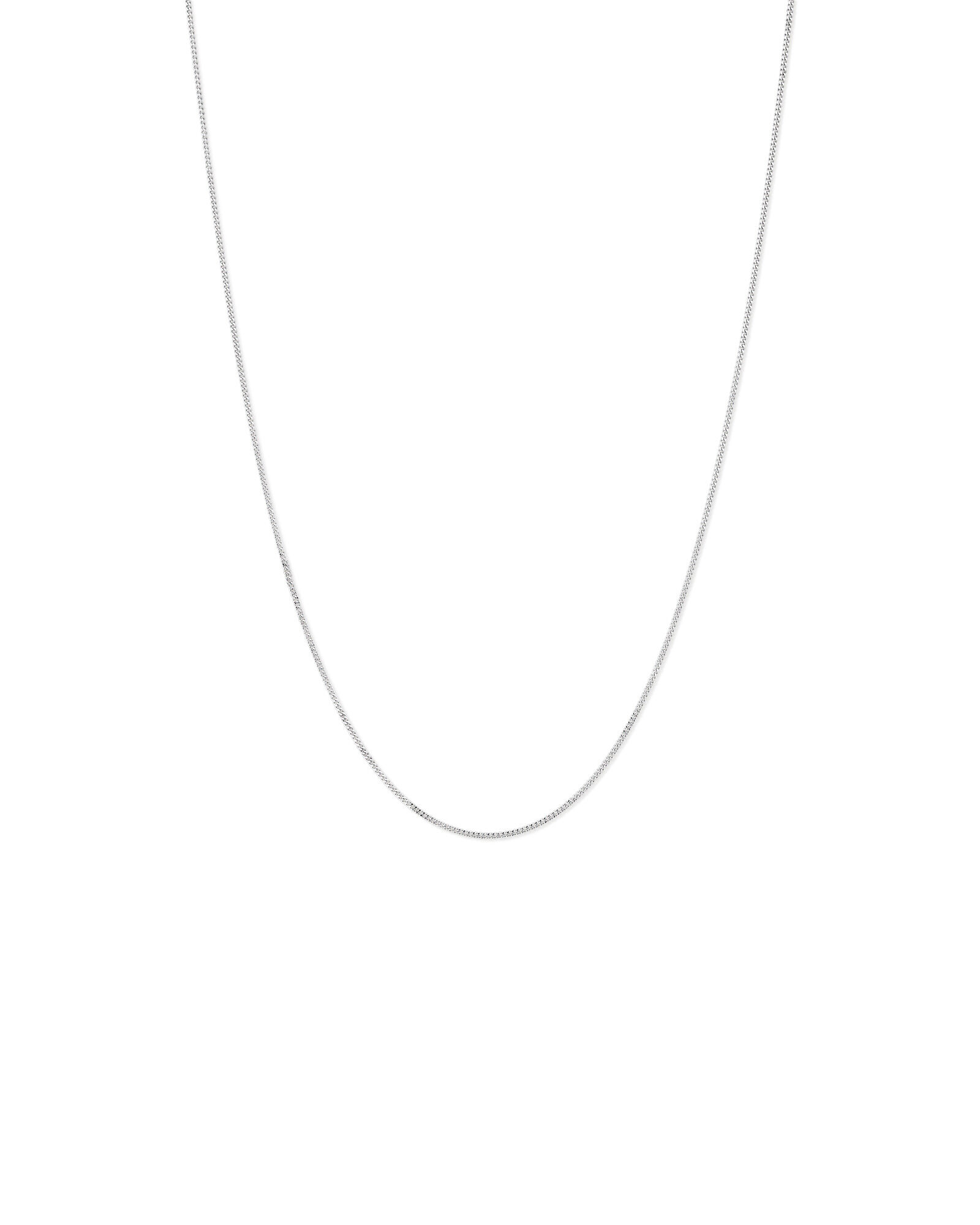 55cm (22") 1-1.5mm Width Fine Curb Chain Necklace in Sterling Silver