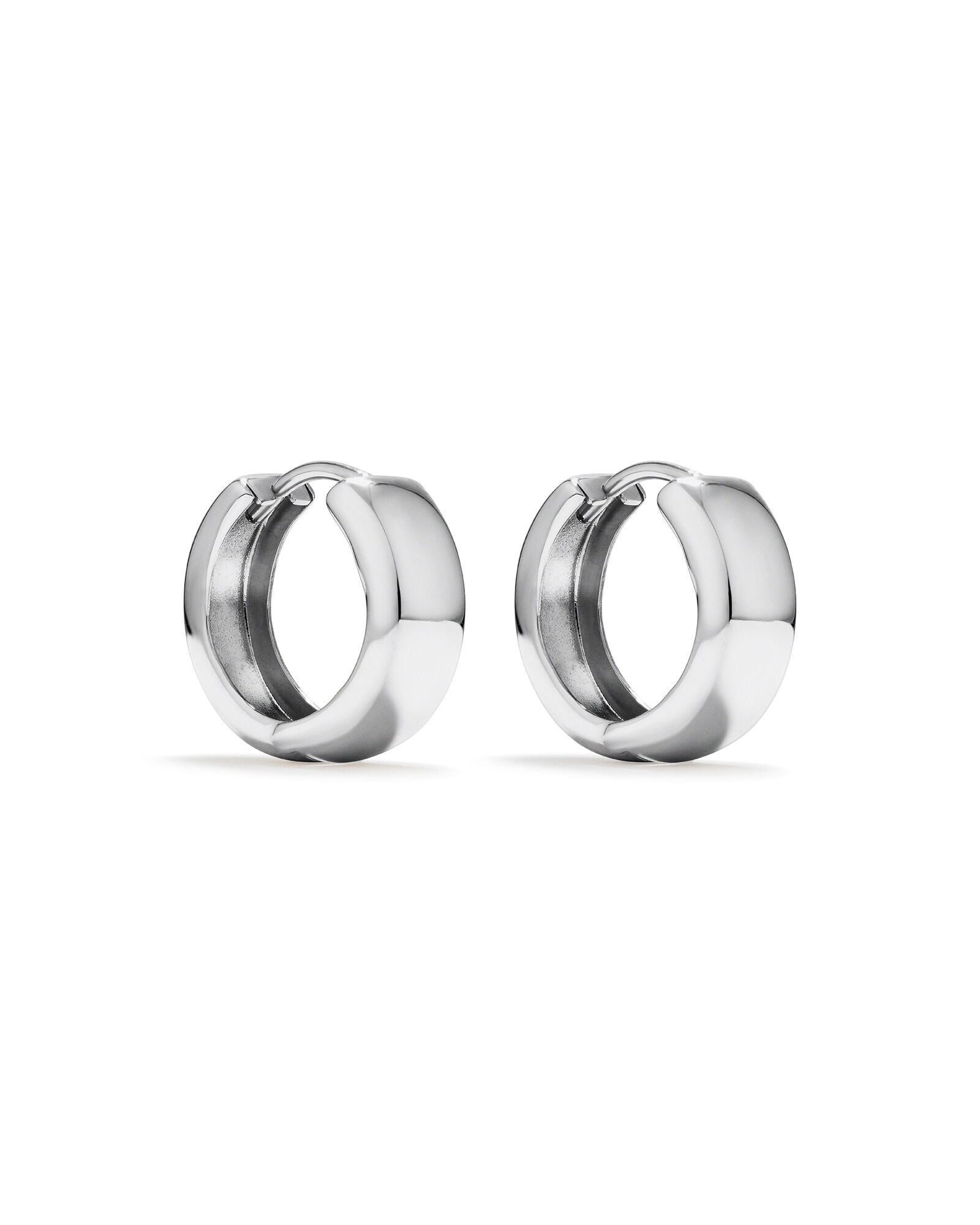 4.5mm Wide Small Huggie Earrings in 10kt White Gold