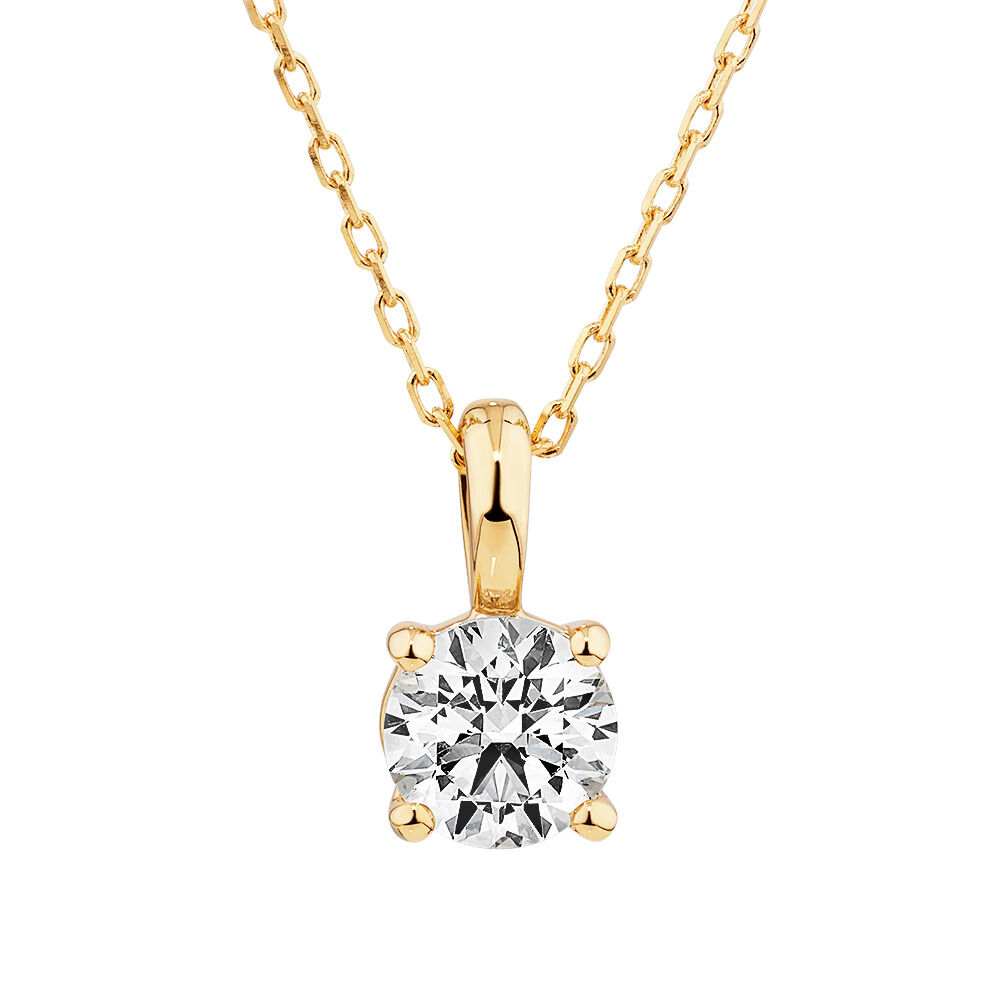 0.50 Carat TW Diamond Solitaire Pendant in 18kt Yellow Gold