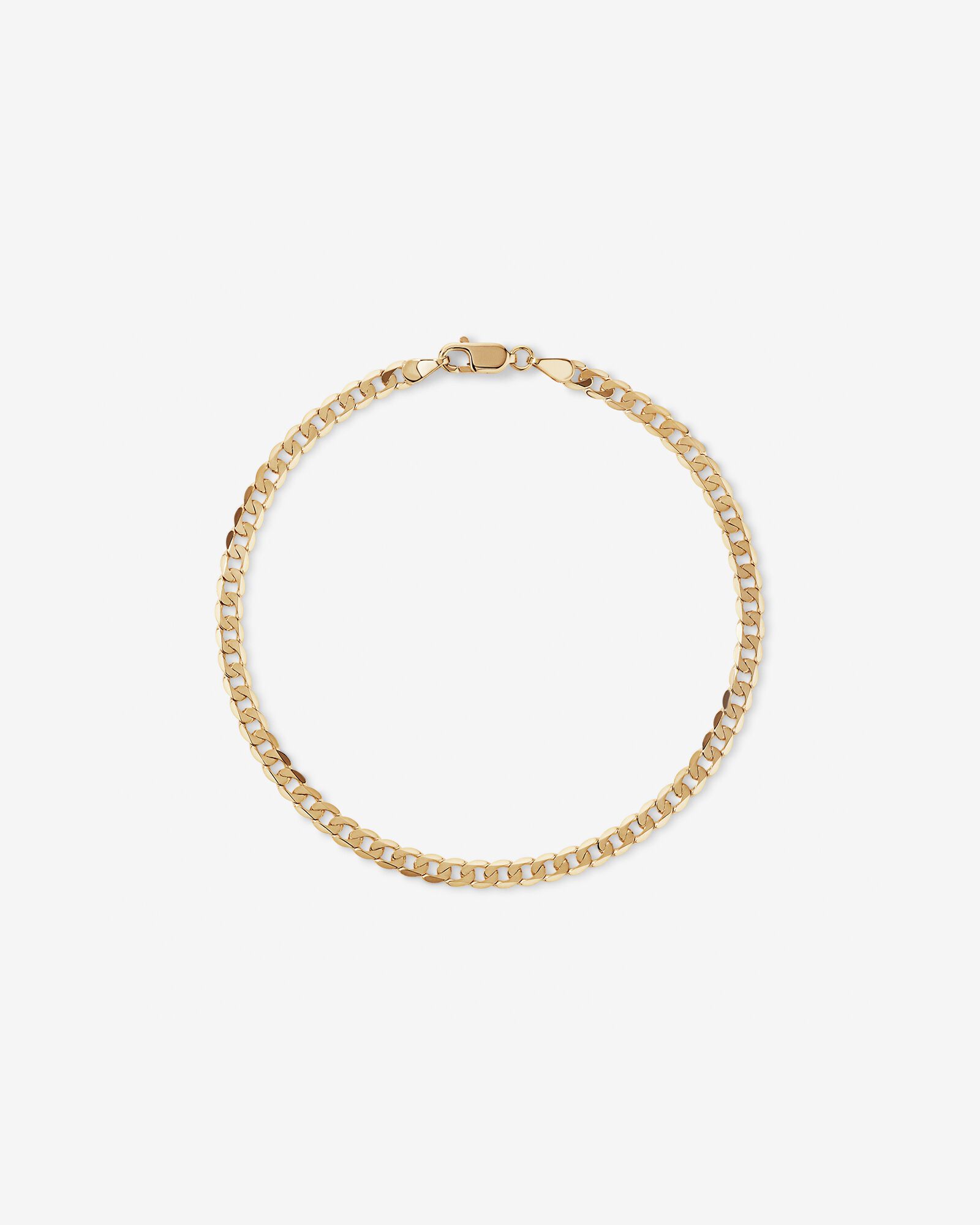 23cm (8.5") 3.75mm Flat Beveled Curb Bracelet in 10kt Yellow Gold