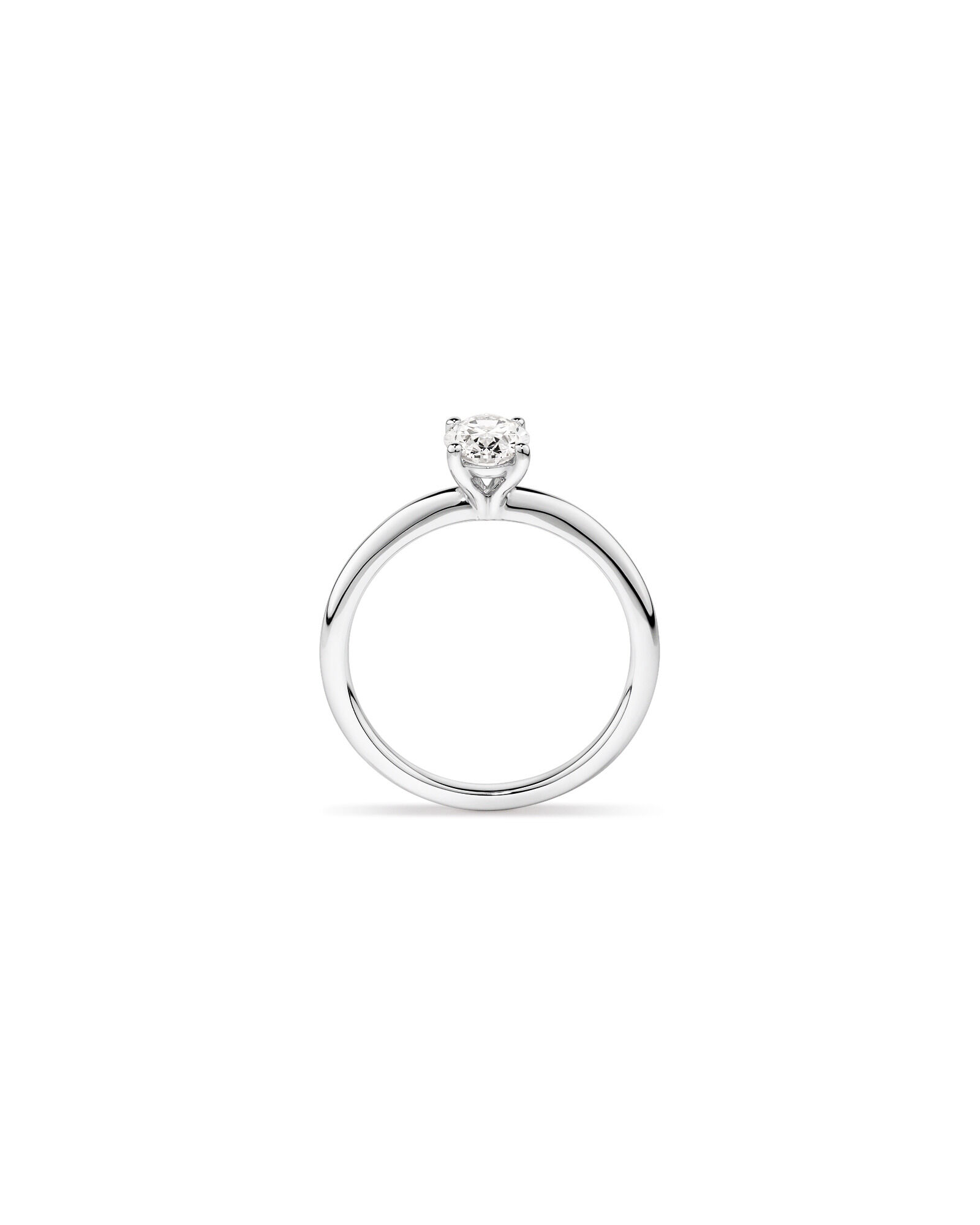 0.70 Carat TW Oval Laboratory-Grown Diamond Solitaire Engagement Ring in 14kt White Gold