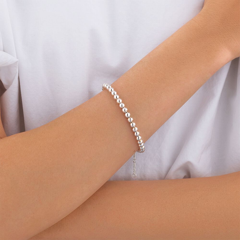 21cm (8.3") Bead Bracelet in Sterling Silver
