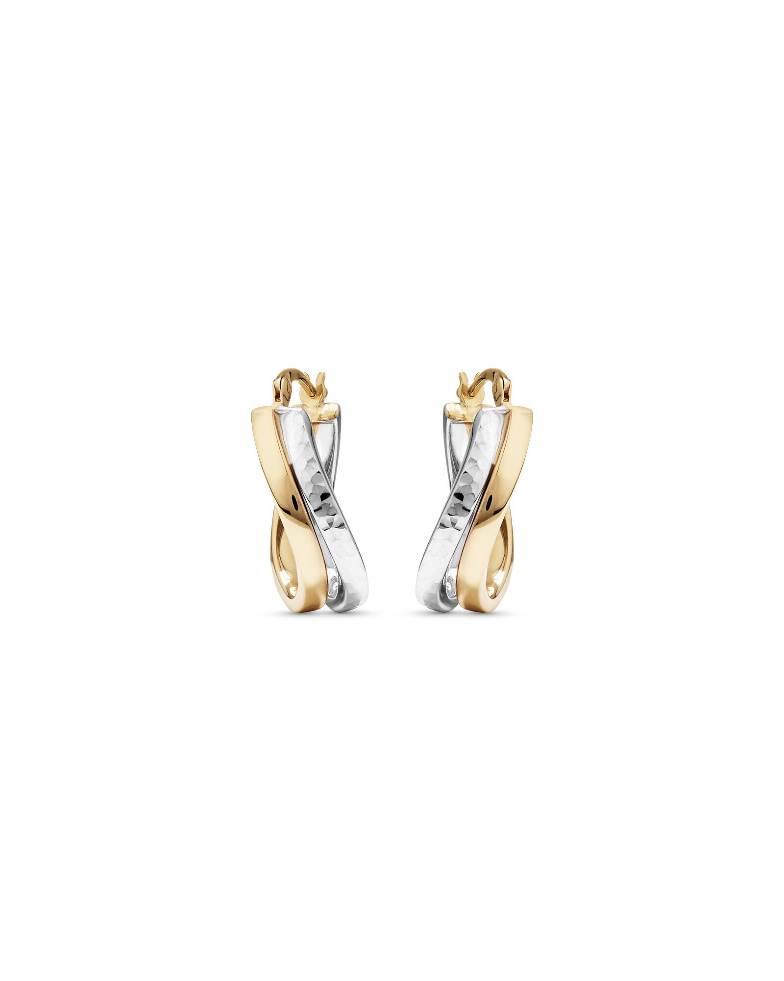 Hoop Earrings in 10kt Yellow & White Gold