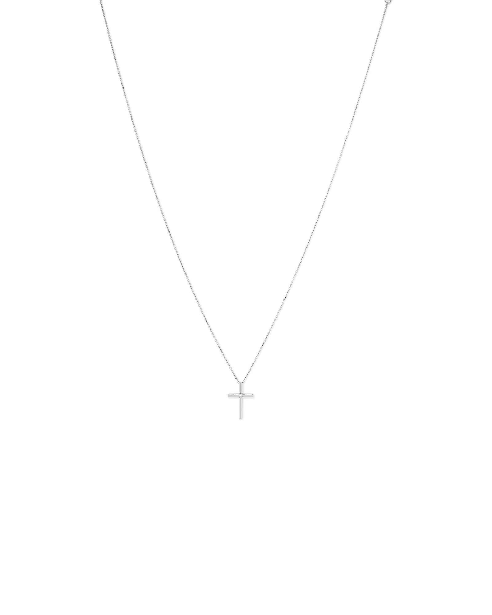 Diamond Accent Cross Pendant in Sterling Silver