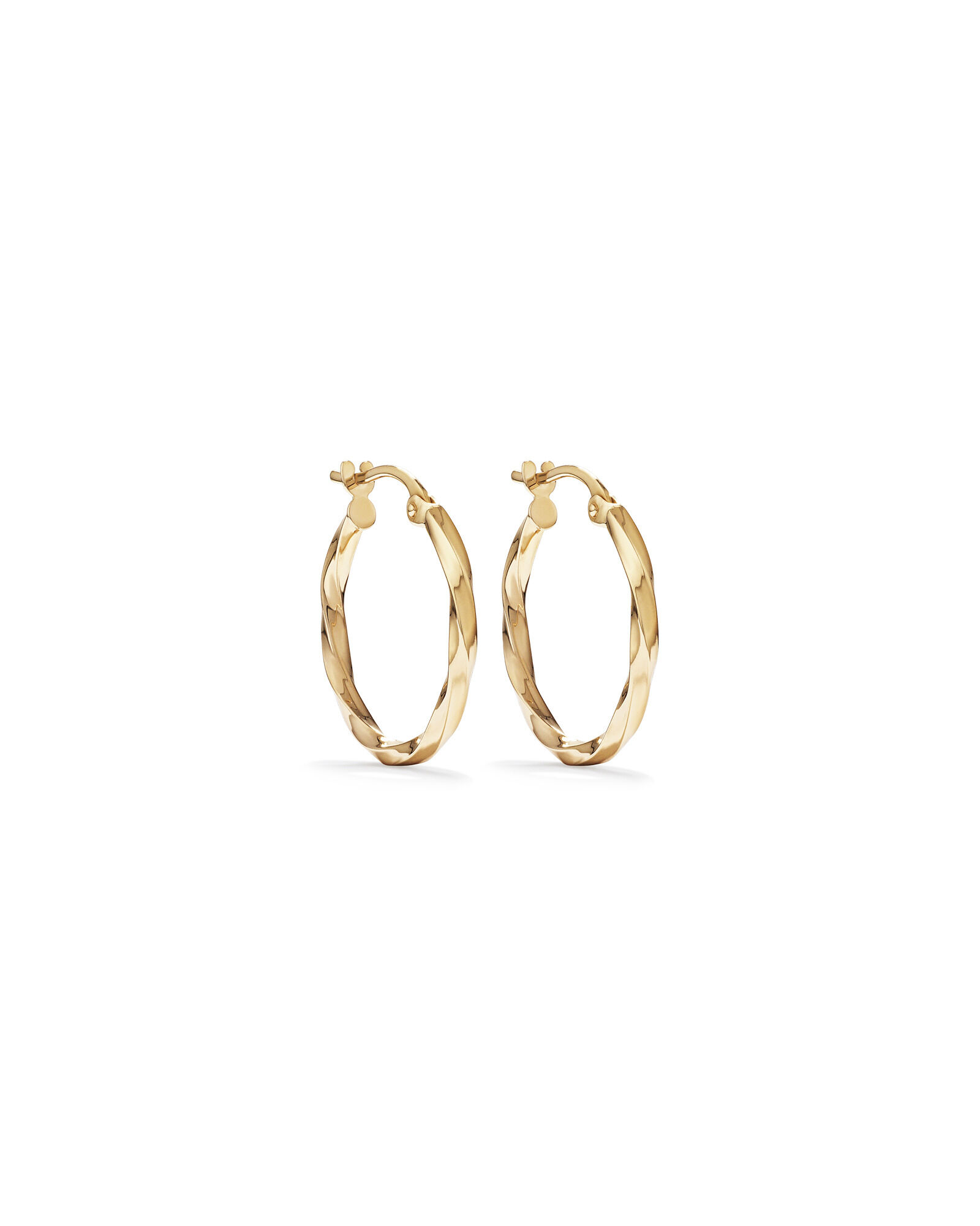 15mm Square Twist Hoop Earrings in 10kt Yellow Gold