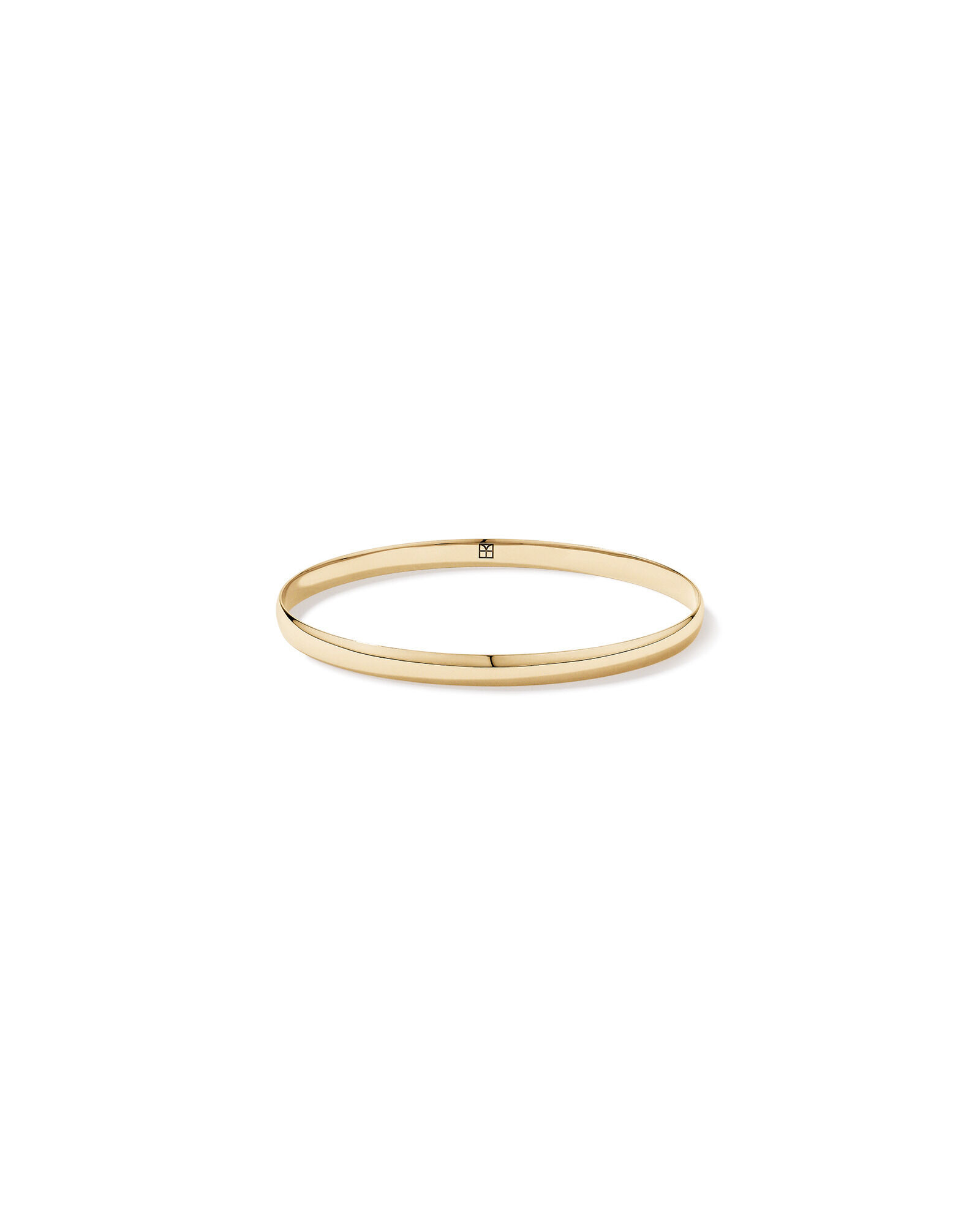 65mm (2.5") 4.7mm Width Solid Round Bangle in 10kt Yellow Gold