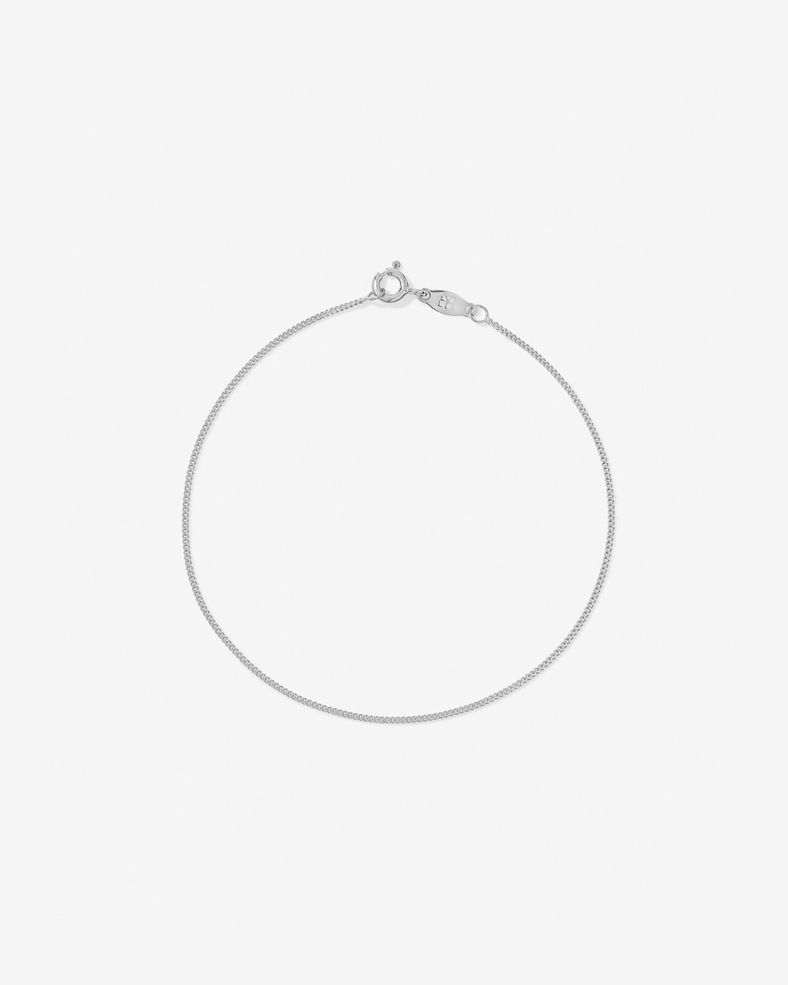 19cm (22") 3mm Width Solid Flat Bevelled Curb Bracelet in 10kt White Gold