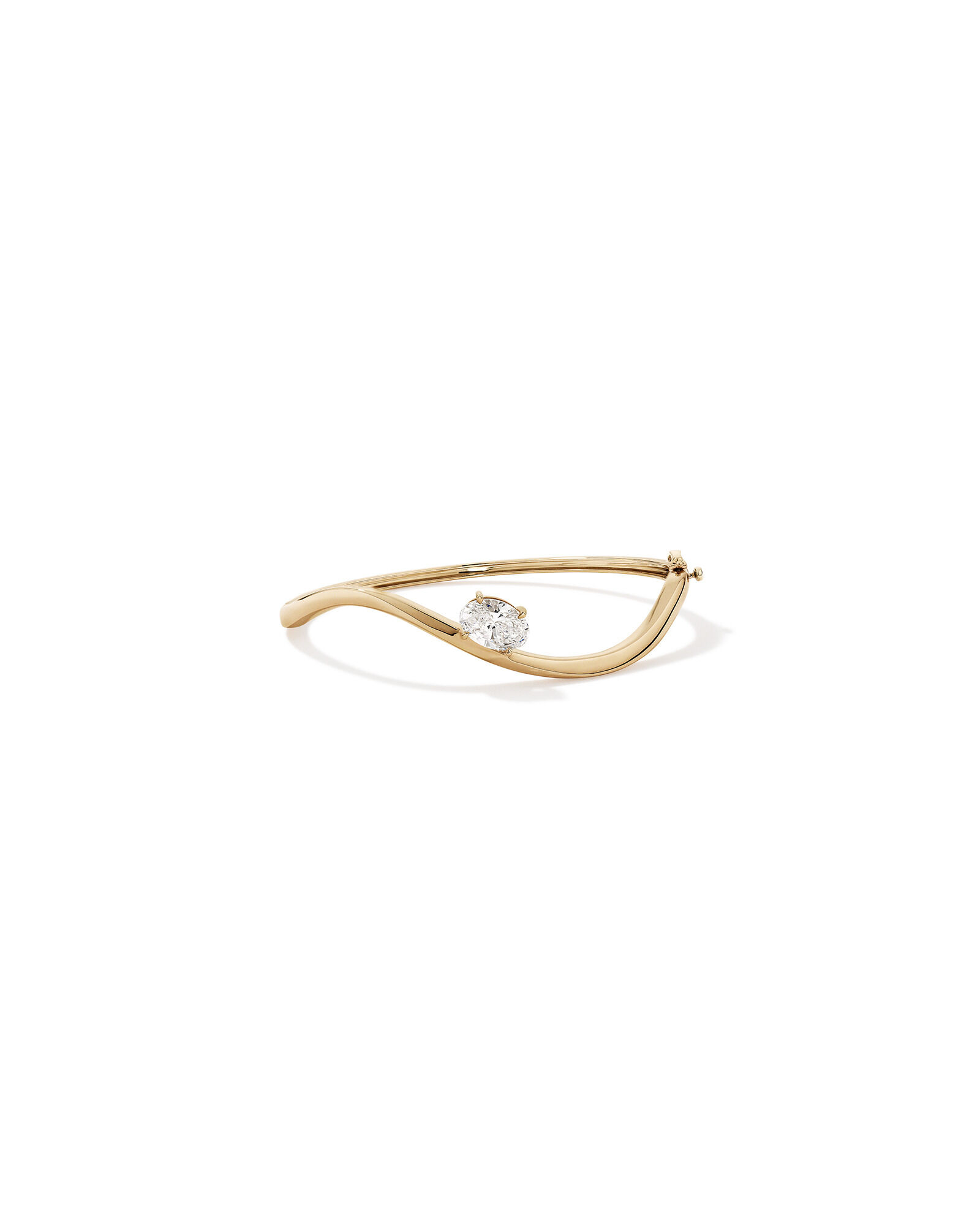 2.00 Carat TW Laboratory-Grown Diamond Oval Twist Bangle in 10kt Yellow Gold