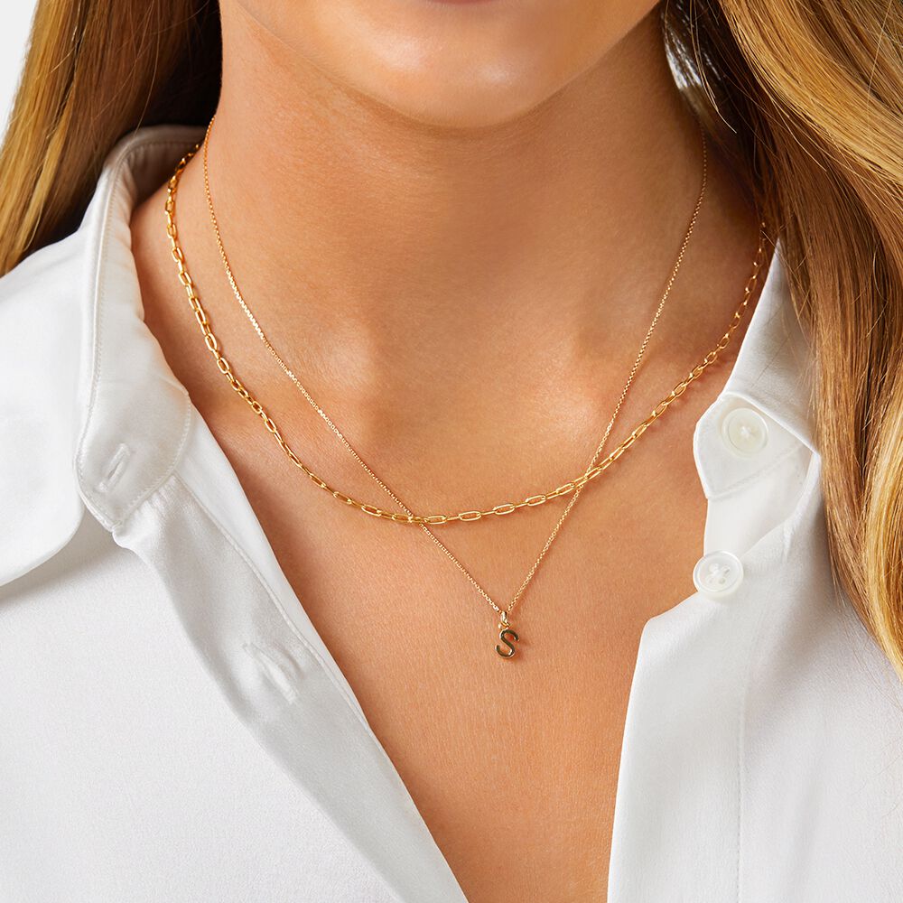 S Initial Pendant in 10kt Yellow Gold