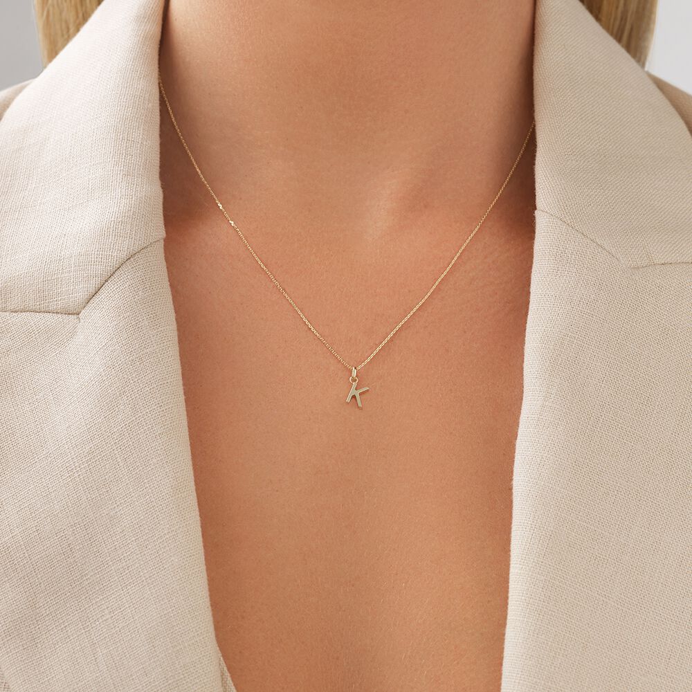 K Initial Pendant in 10kt Yellow Gold