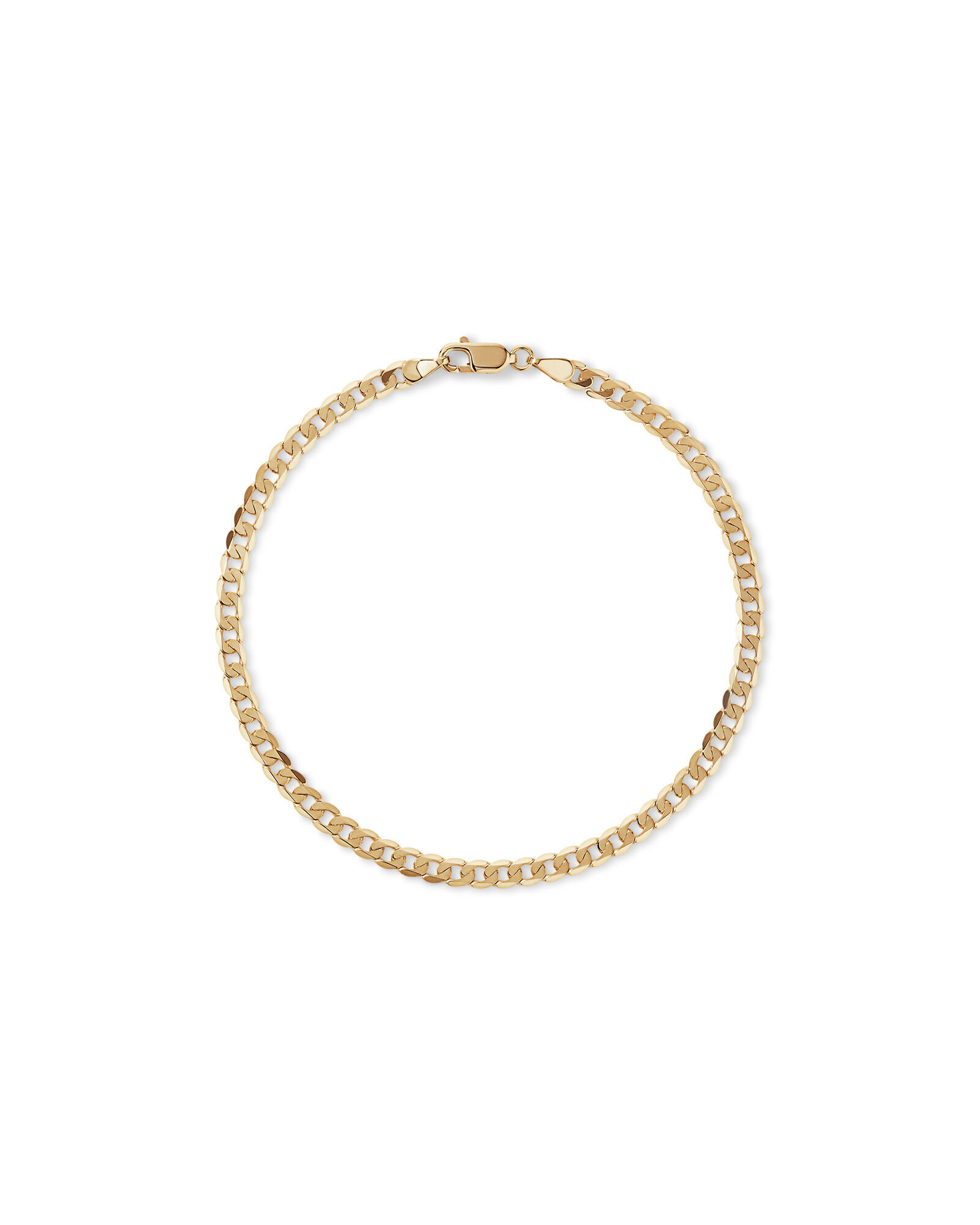 21cm (8.5") 3.75mm Flat Beveled Curb Bracelet in 10kt Yellow Gold