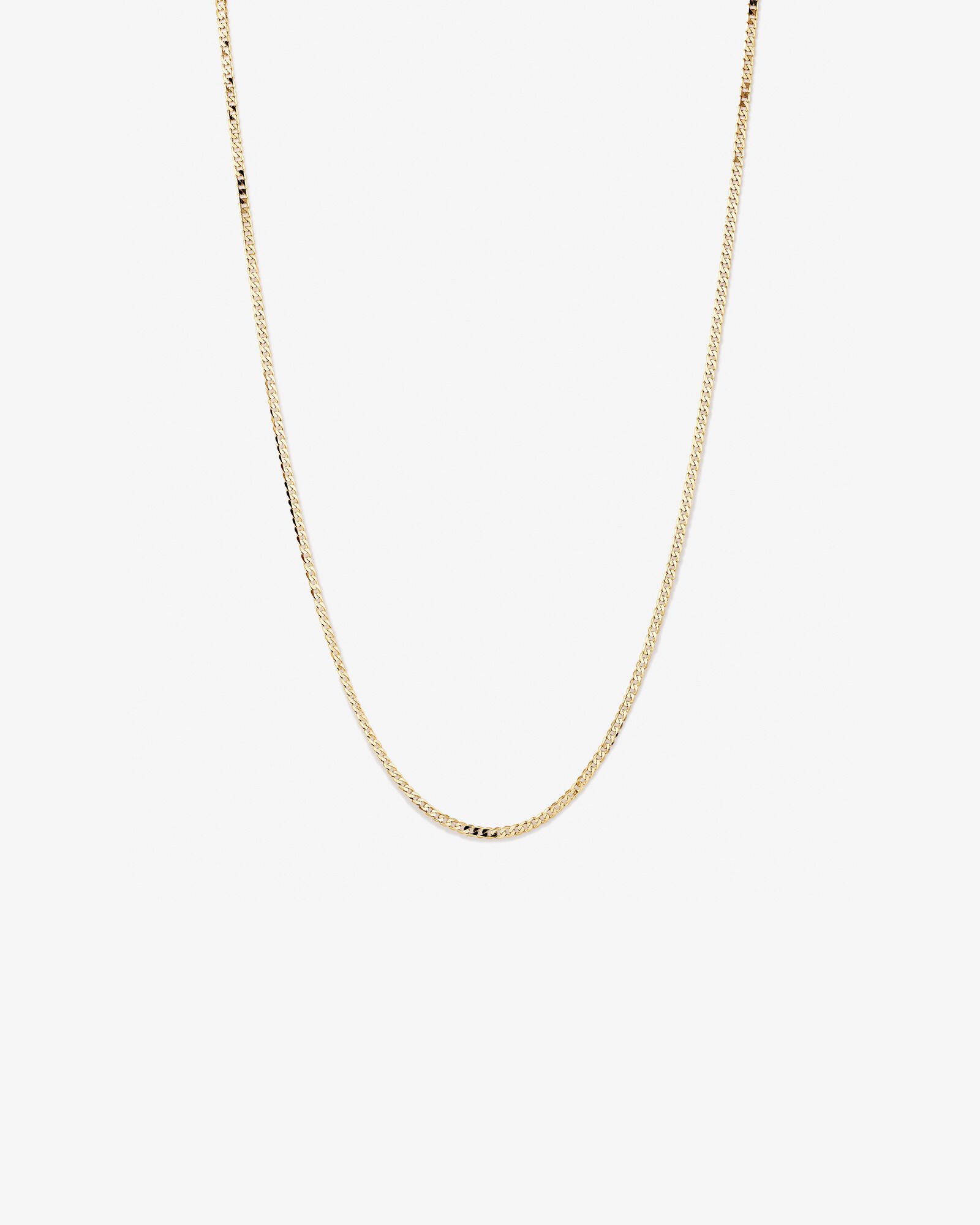 65cm (22") 3mm Width Solid Flat Bevelled Curb Chain in 10kt Yellow Gold
