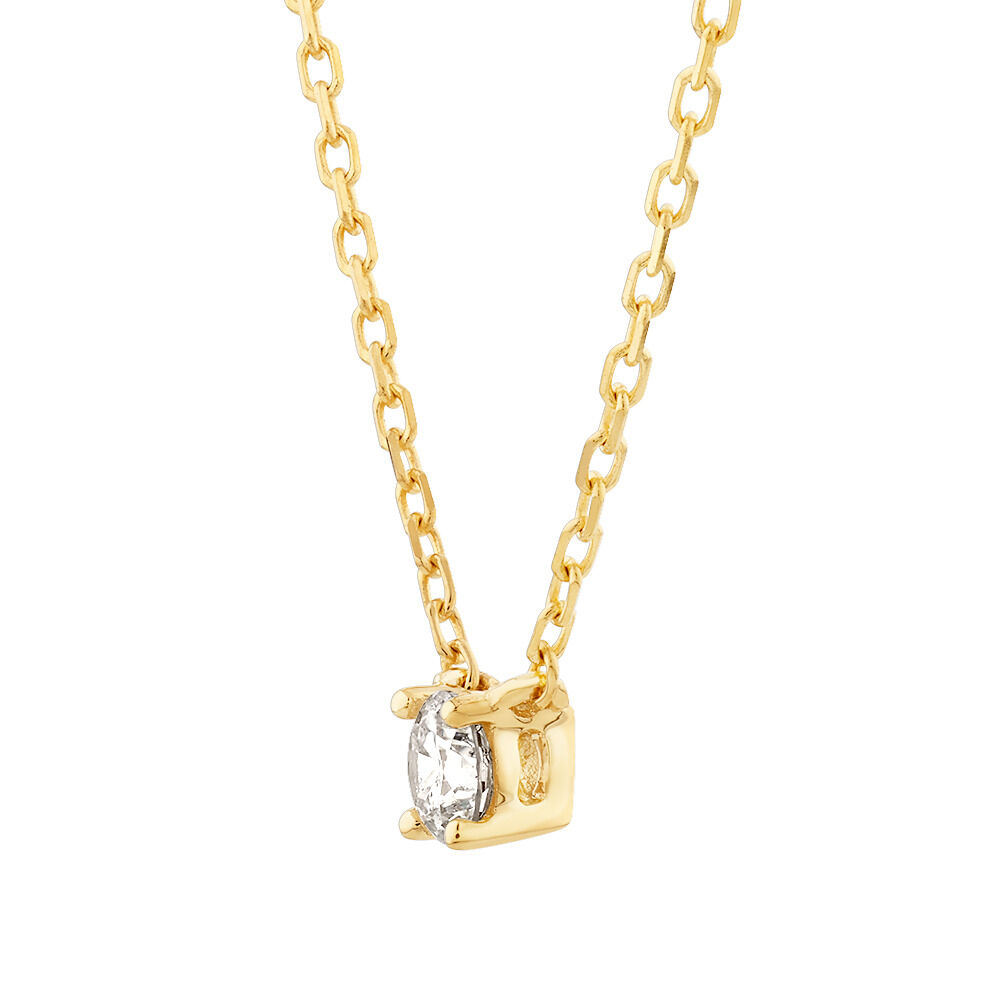Mini Diamond Solitaire Necklace in 10kt Yellow Gold