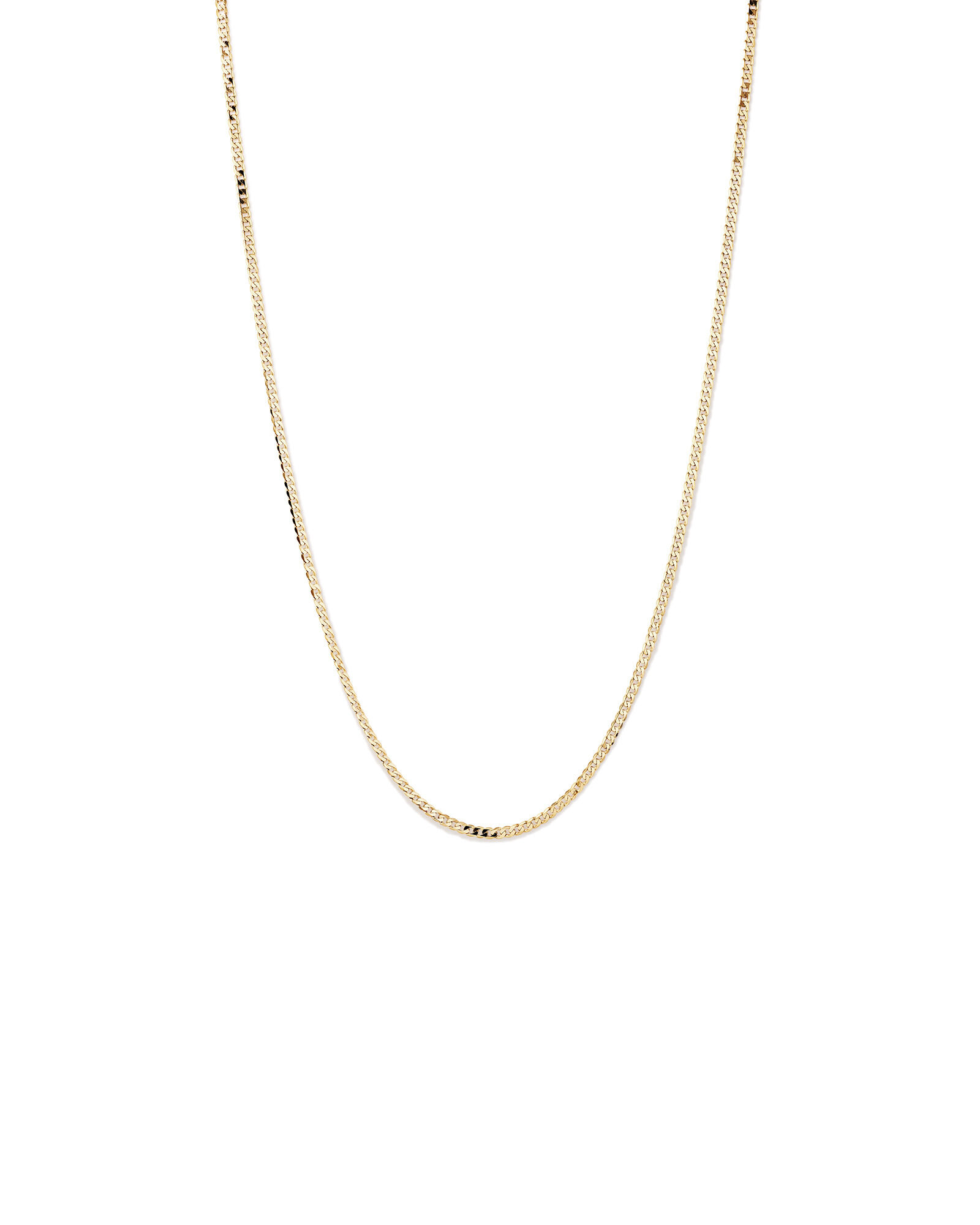 55cm (22") 3mm Width Solid Flat Bevelled Curb Chain in 10kt Yellow Gold
