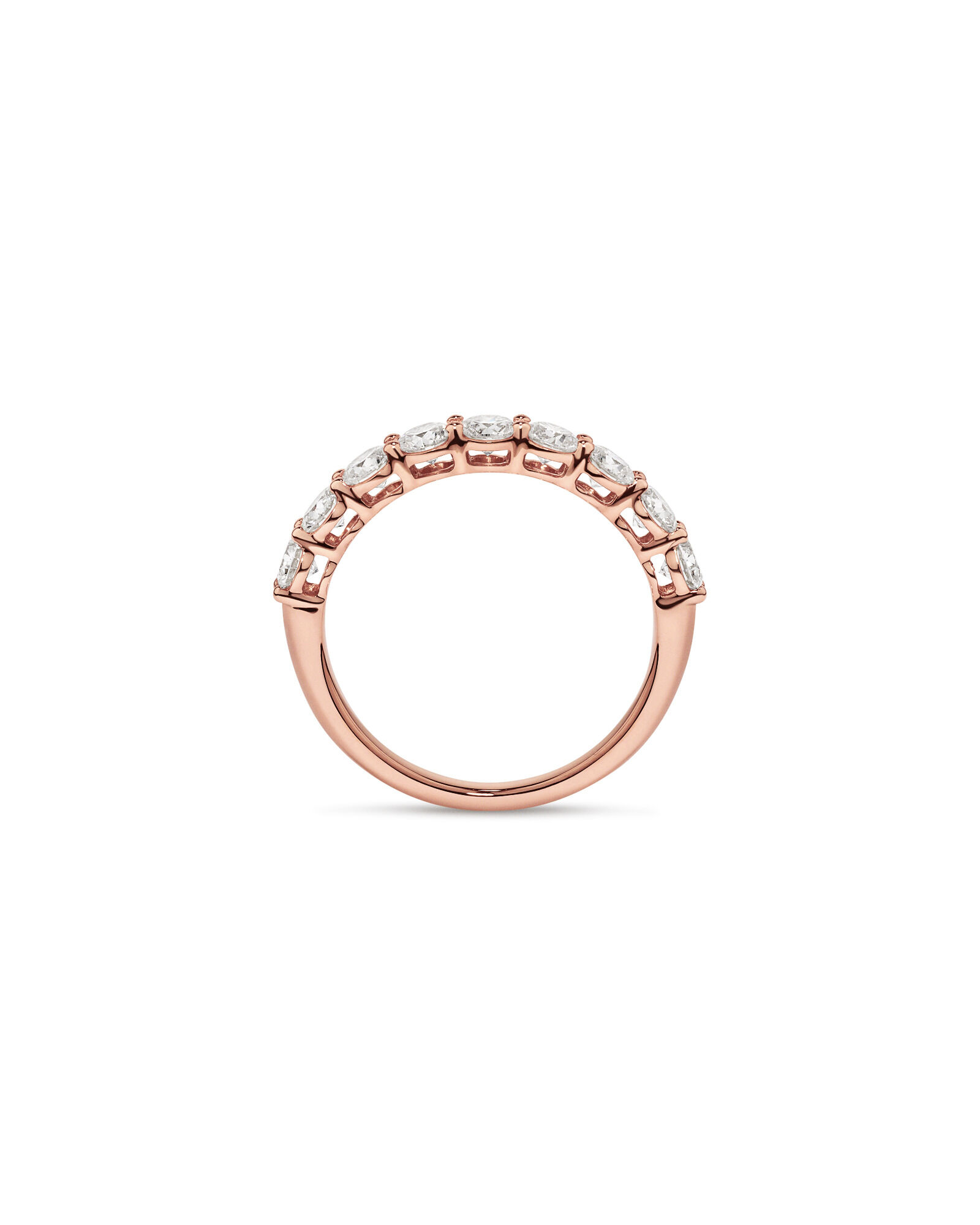 1.30 Carat TW Round Brilliant Laboratory-Grown Diamond Wedding Ring in 14kt Rose Gold