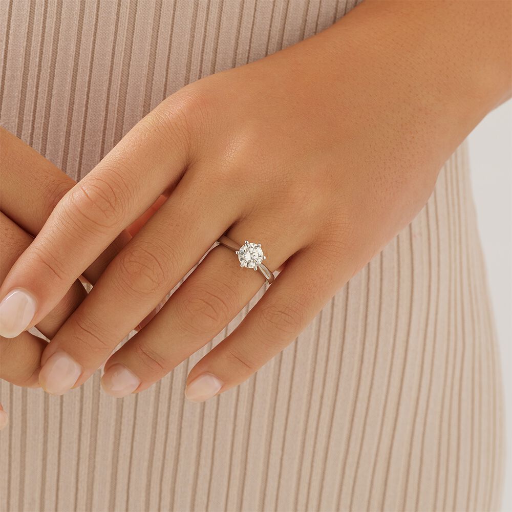 Certified Solitaire Engagement Ring with a 1.50 Carat TW Diamond in 14kt White Gold