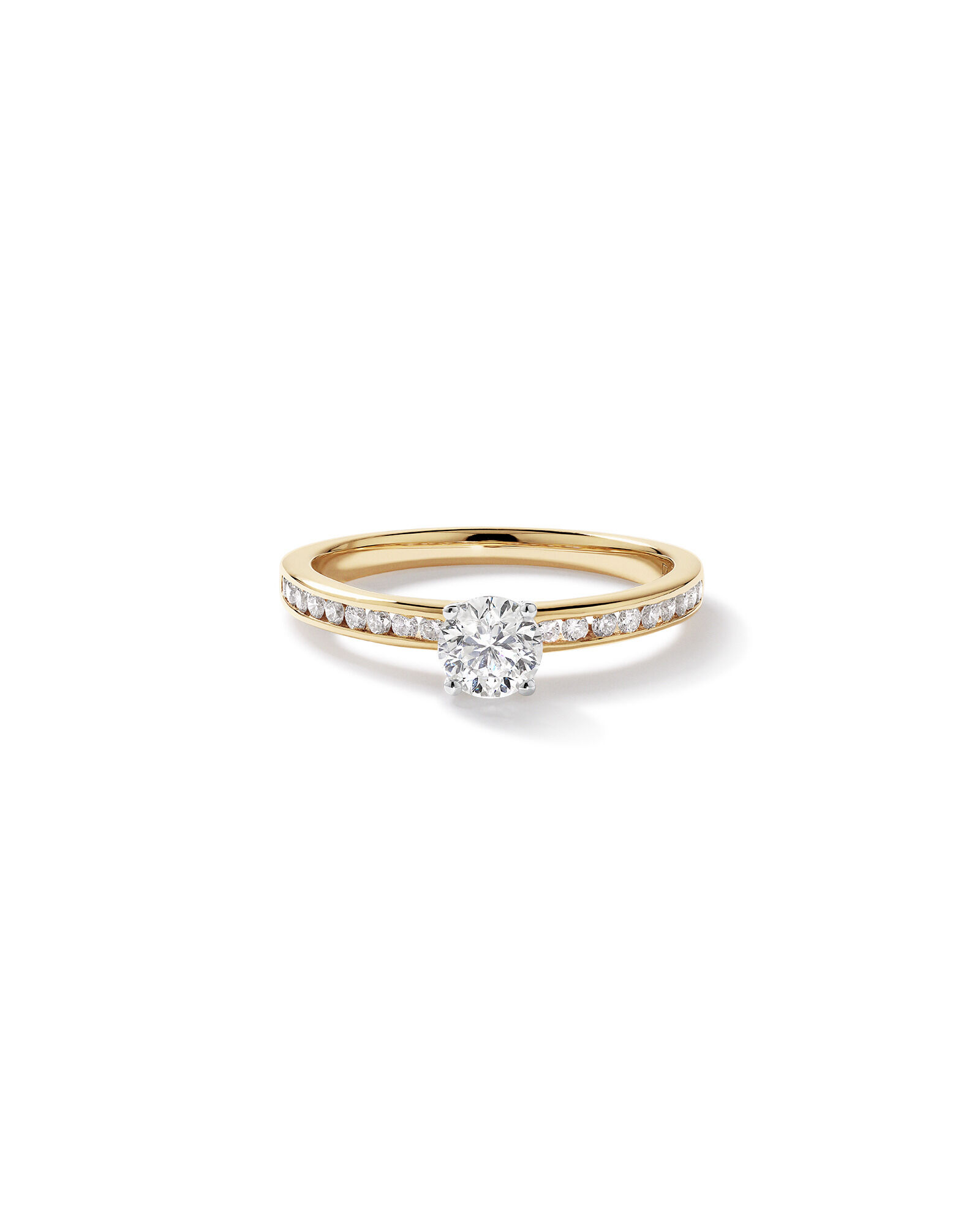 0.70 Carat TW Round Brilliant Signature 101  Diamond Ring in 14kt Yellow & White Gold
