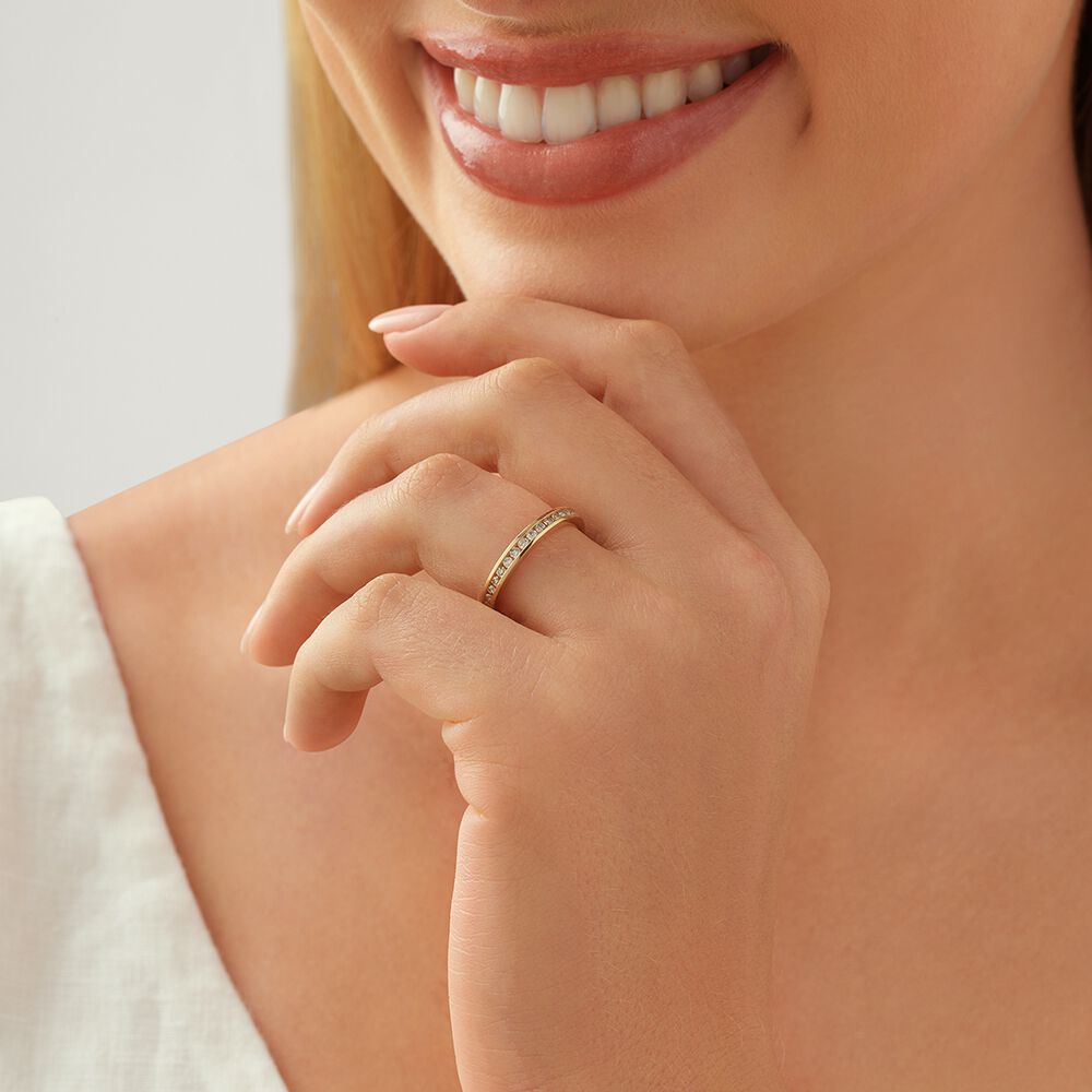 Wedding Band with 0.34 Carat TW of Diamonds in 14kt Yellow Gold