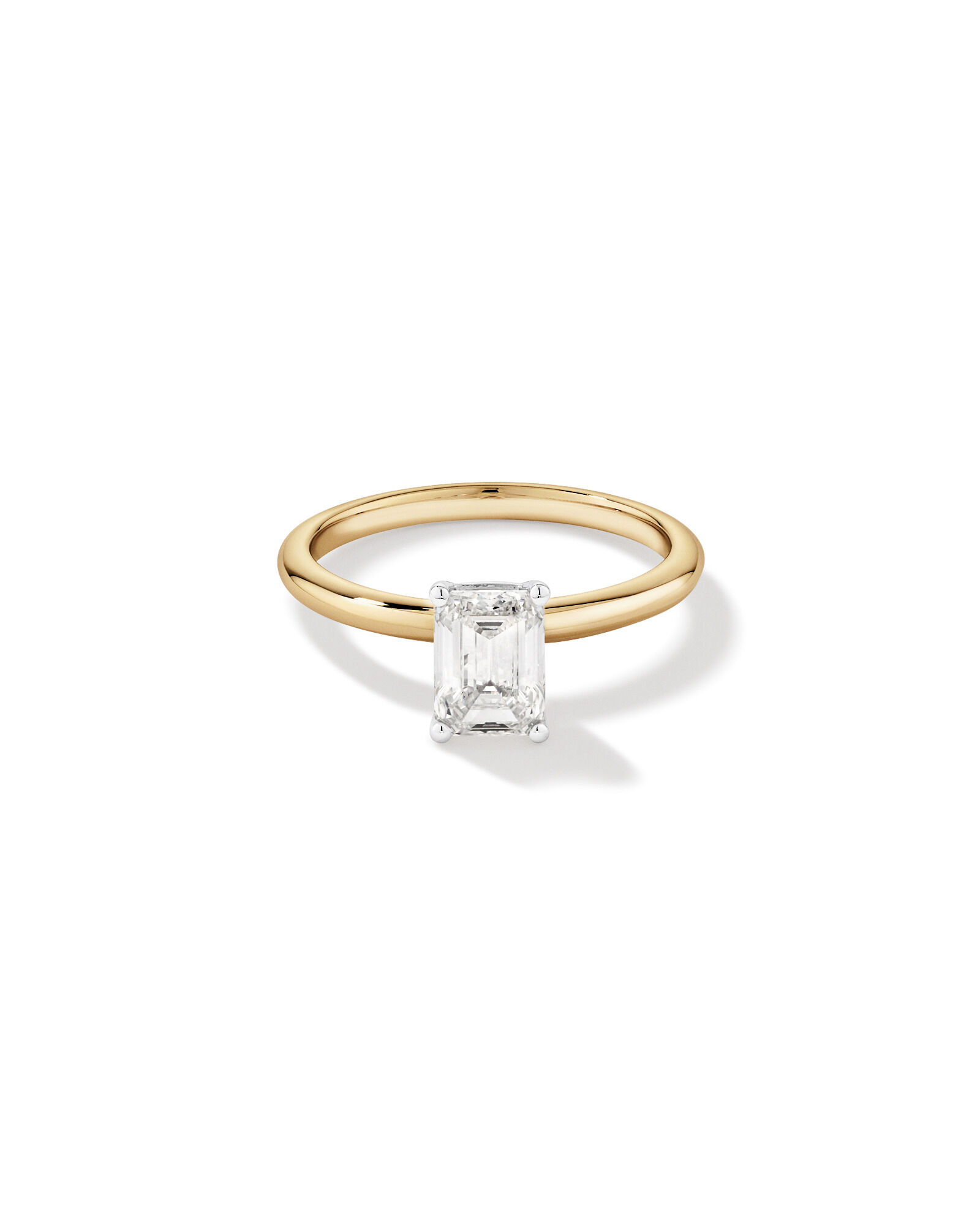 1.25 Carat TW Emerald Cut Laboratory-Grown Diamond Solitaire Engagement Ring In 14kt Yellow and White Gold