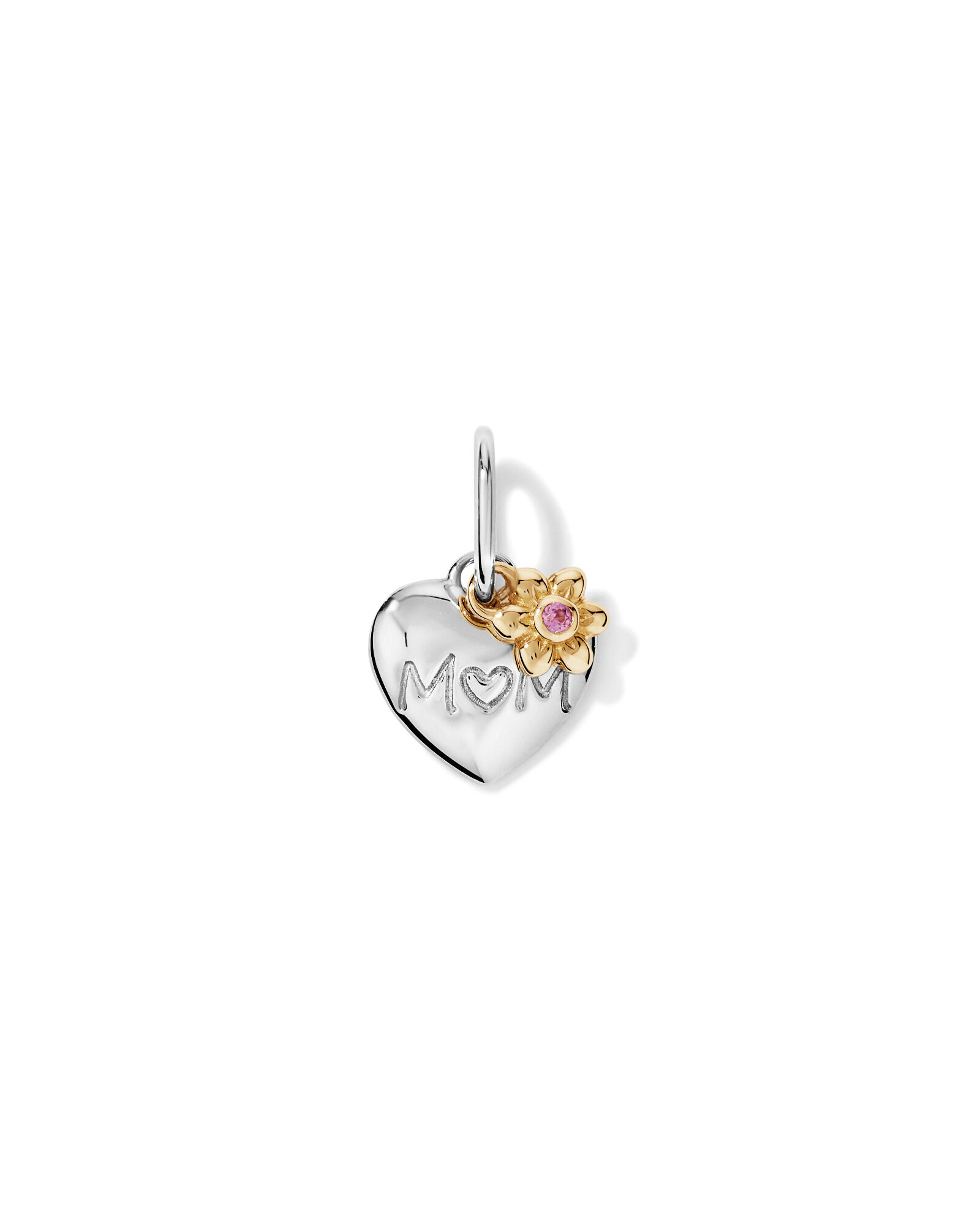 Mother's Day Heart Pendant in Sterling Silver and 10kt Yellow Gold