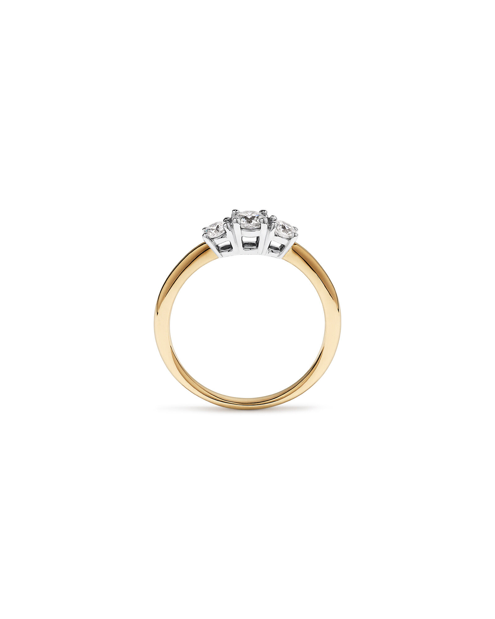 0.50 Carat TW 3 Stone Signature 101 Diamond Ring in 14kt Yellow and White Gold