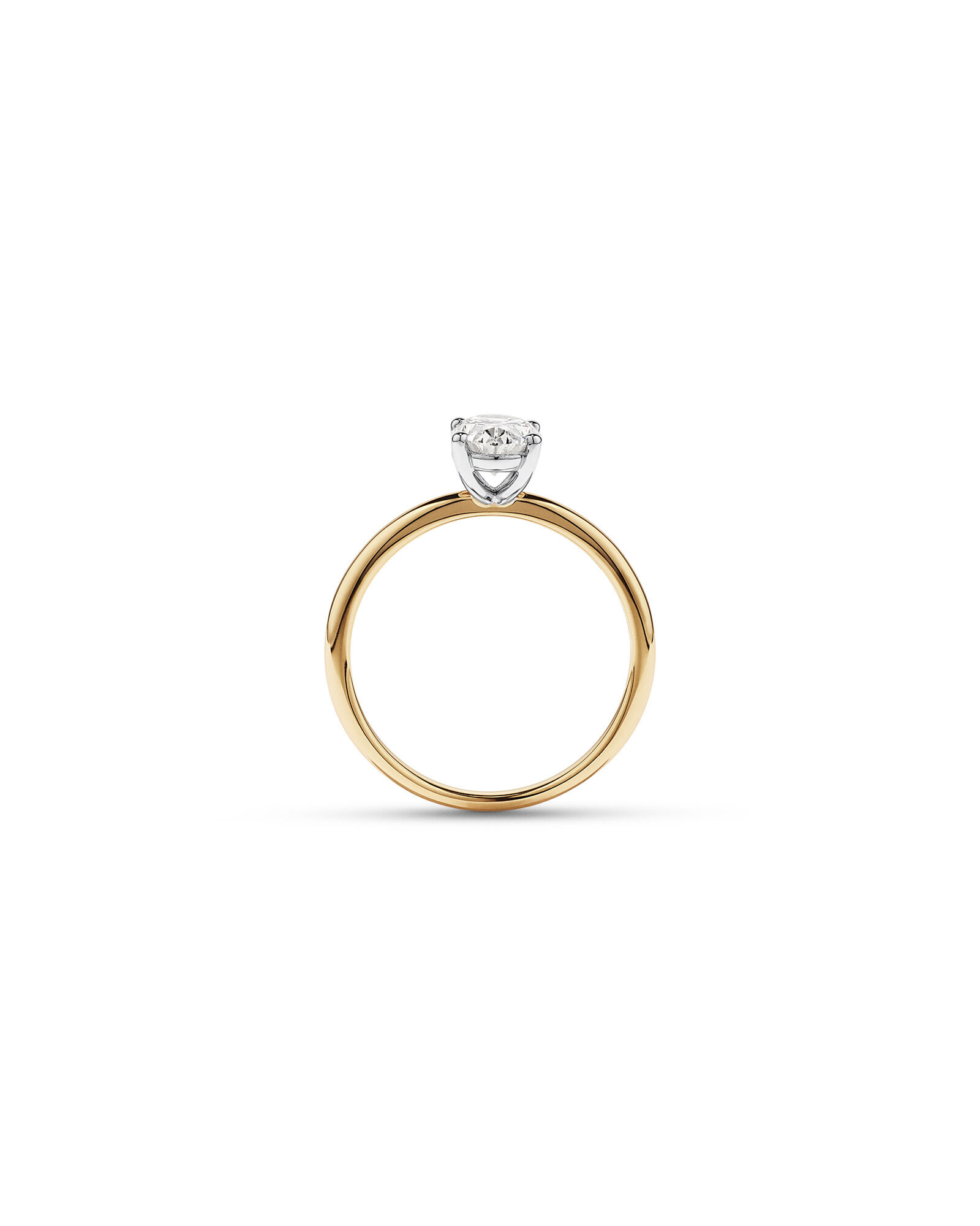 1.00 Carat TW Oval Canadian Diamond Solitaire in 18kt Yellow & White Gold