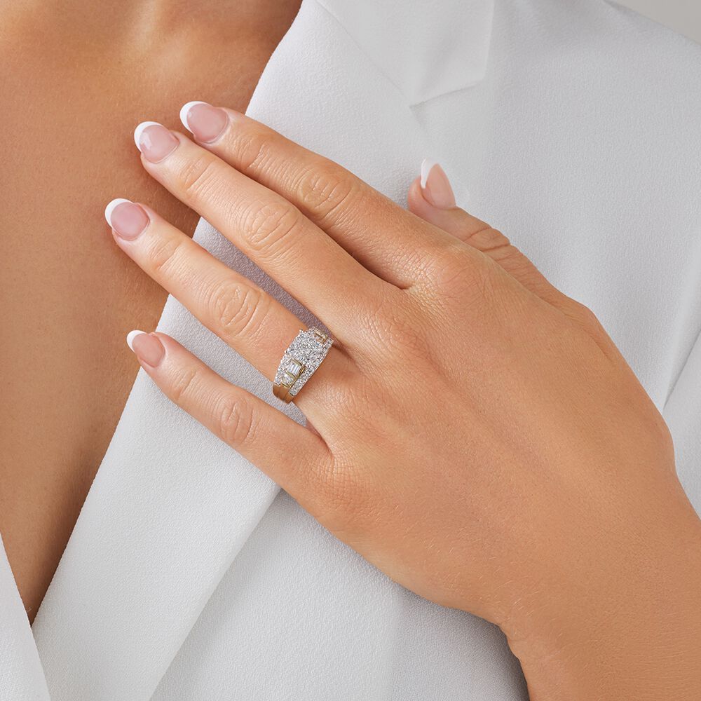 Engagement Ring with 1.75 Carat TW of Diamonds in 14kt White and Yellow Gold