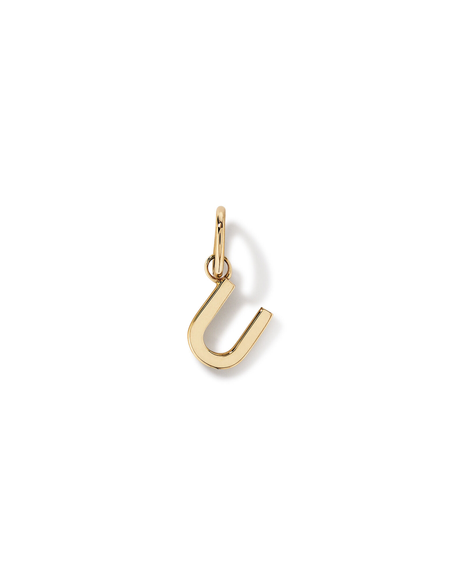 Letter U Initial Pendant in 10kt Yellow Gold