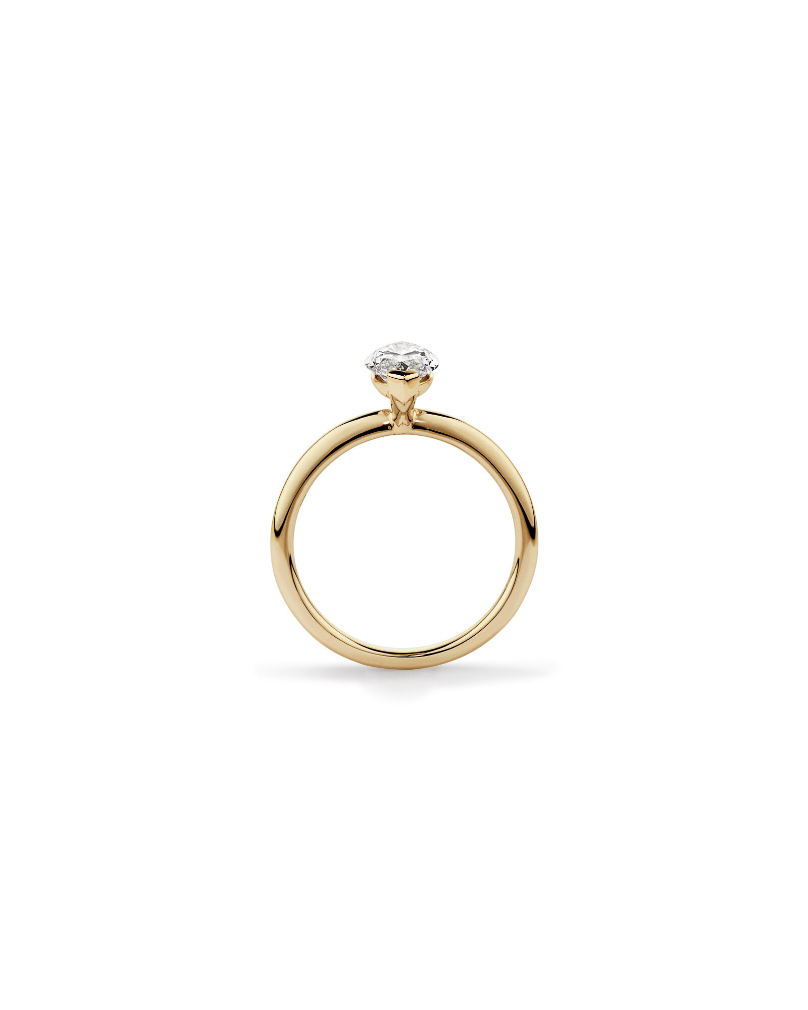 1.25 Carat TW Marquise Laboratory-Grown Diamond Solitaire Engagement Ring in 14kt Yellow Gold