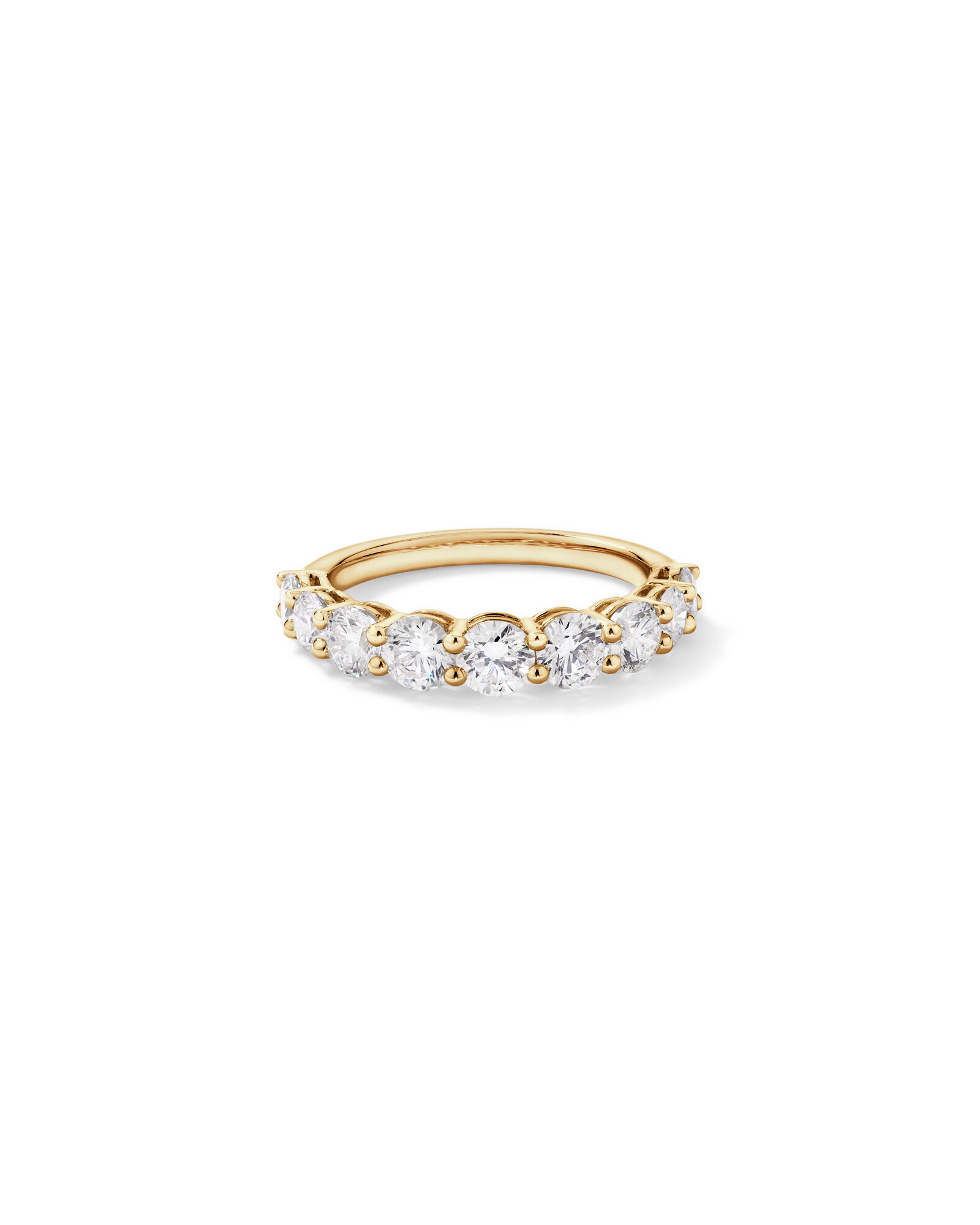 1.75 Carat TW Round Brilliant Laboratory-Grown Diamond Wedding Band in 14kt Yellow Gold