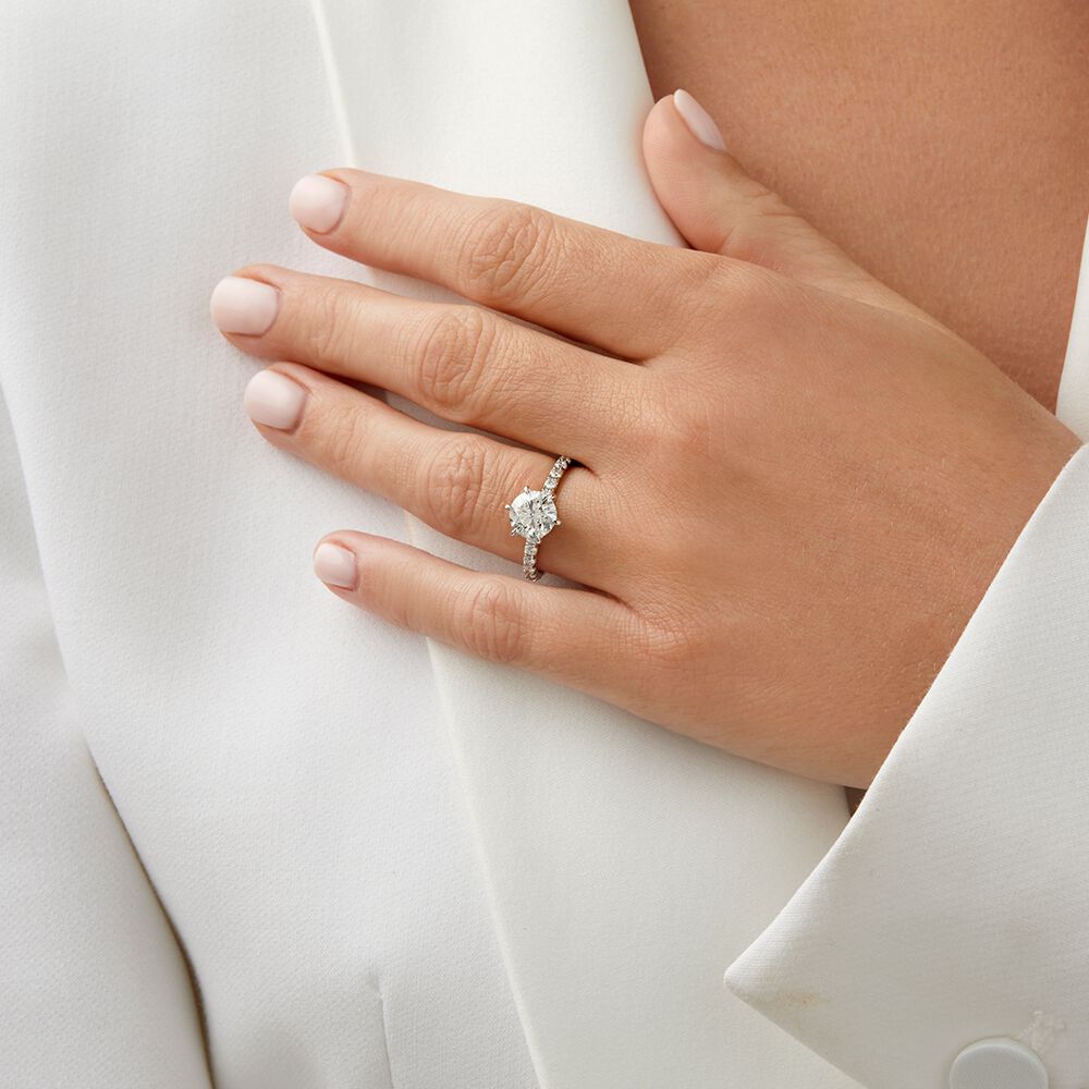 Sir Michael Hill Designer Engagement Ring with 1.97 Carat TW of Diamonds in 18kt White Gold