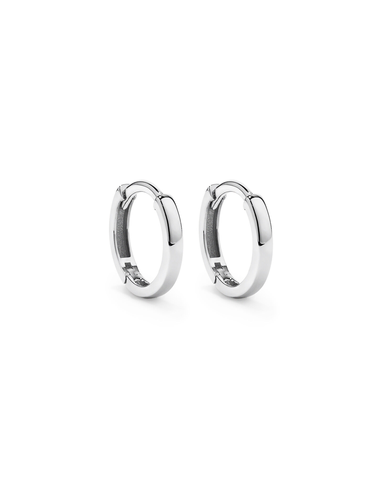 10mm Small Polished Huggie Earrings in Sterling Silver