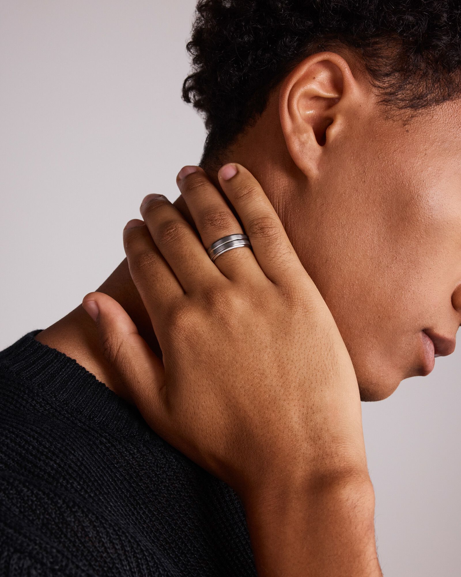 8mm Patterned Wedding Band in Tungsten