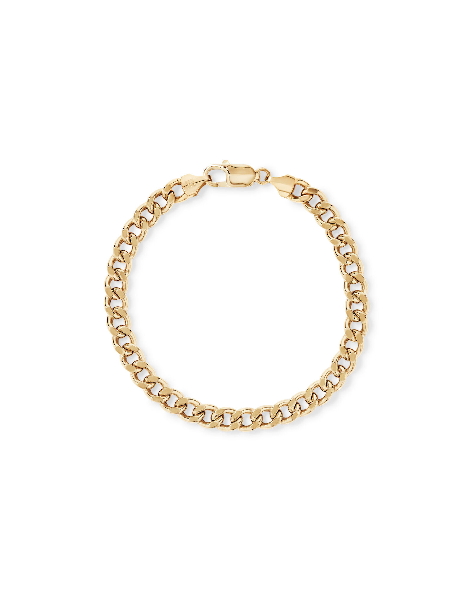 17cm (22") 6.8mm Width Semi Solid Diamond Cut Curb Bracelet in 10kt Yellow Gold