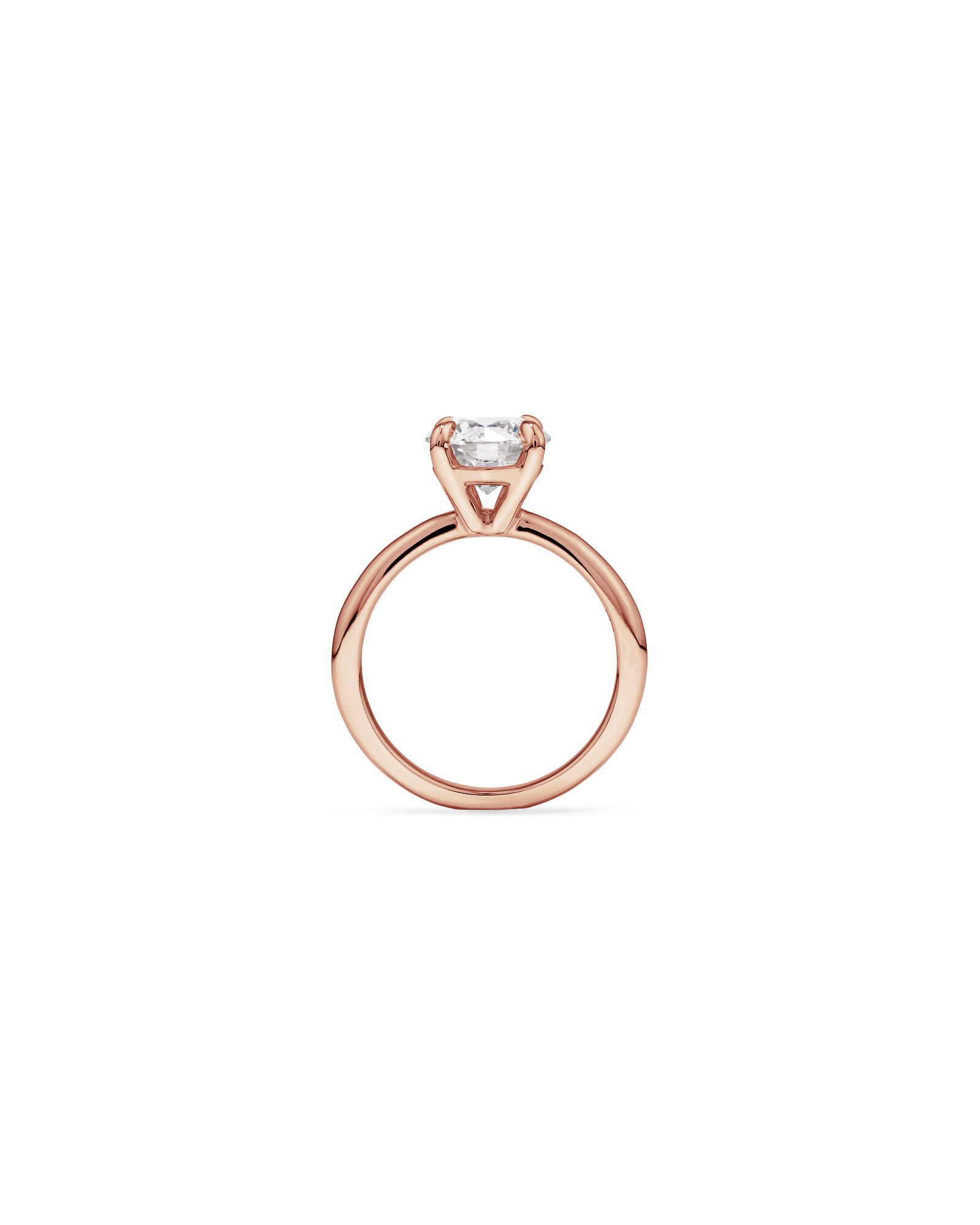 2.25 Carat Round Brilliant Laboratory-Grown Diamond Solitaire Ring in 14kt Rose Gold