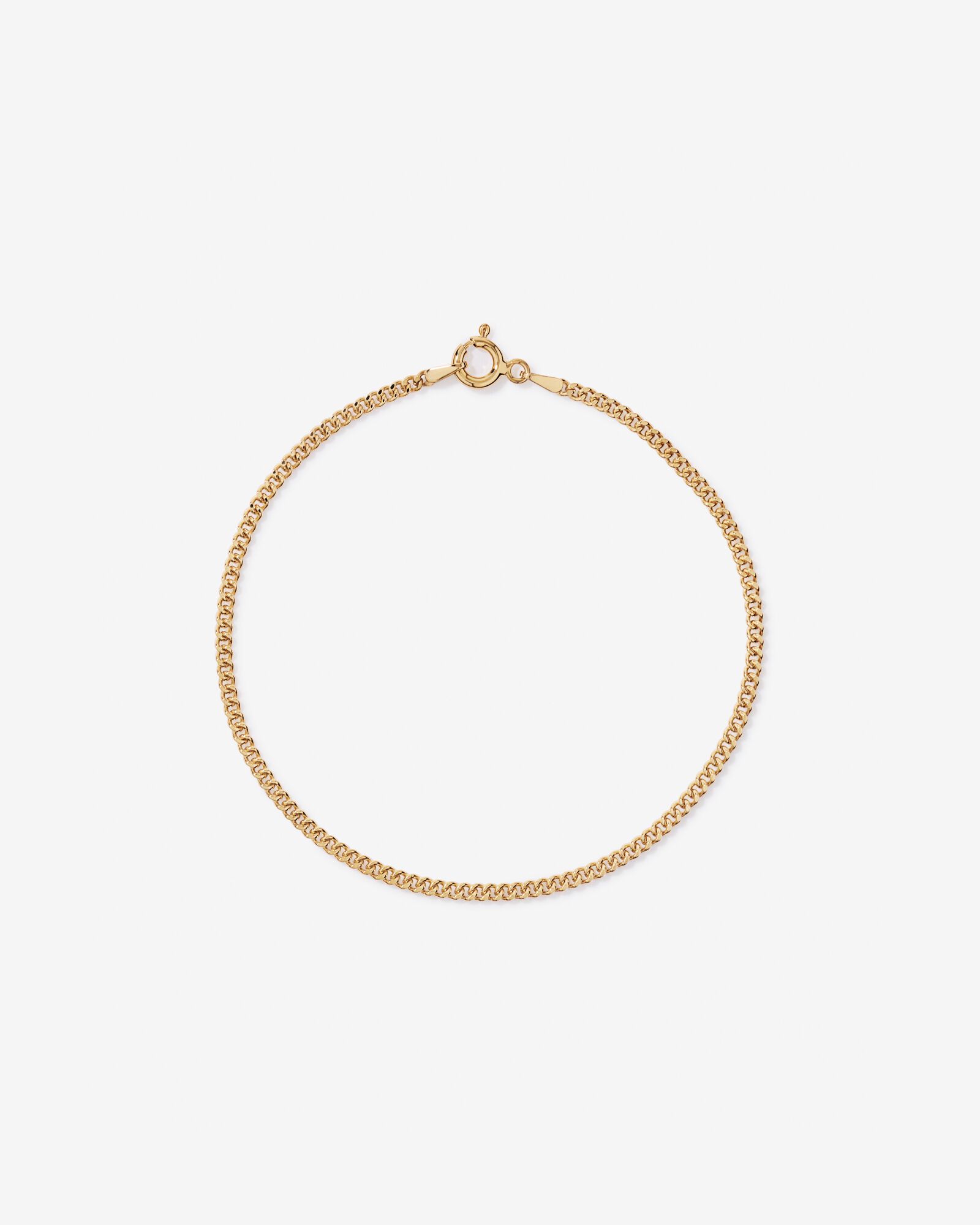 23cm (17") 2.1mm Width Solid Diamond Cut Curb Bracelet in 10kt Yellow Gold