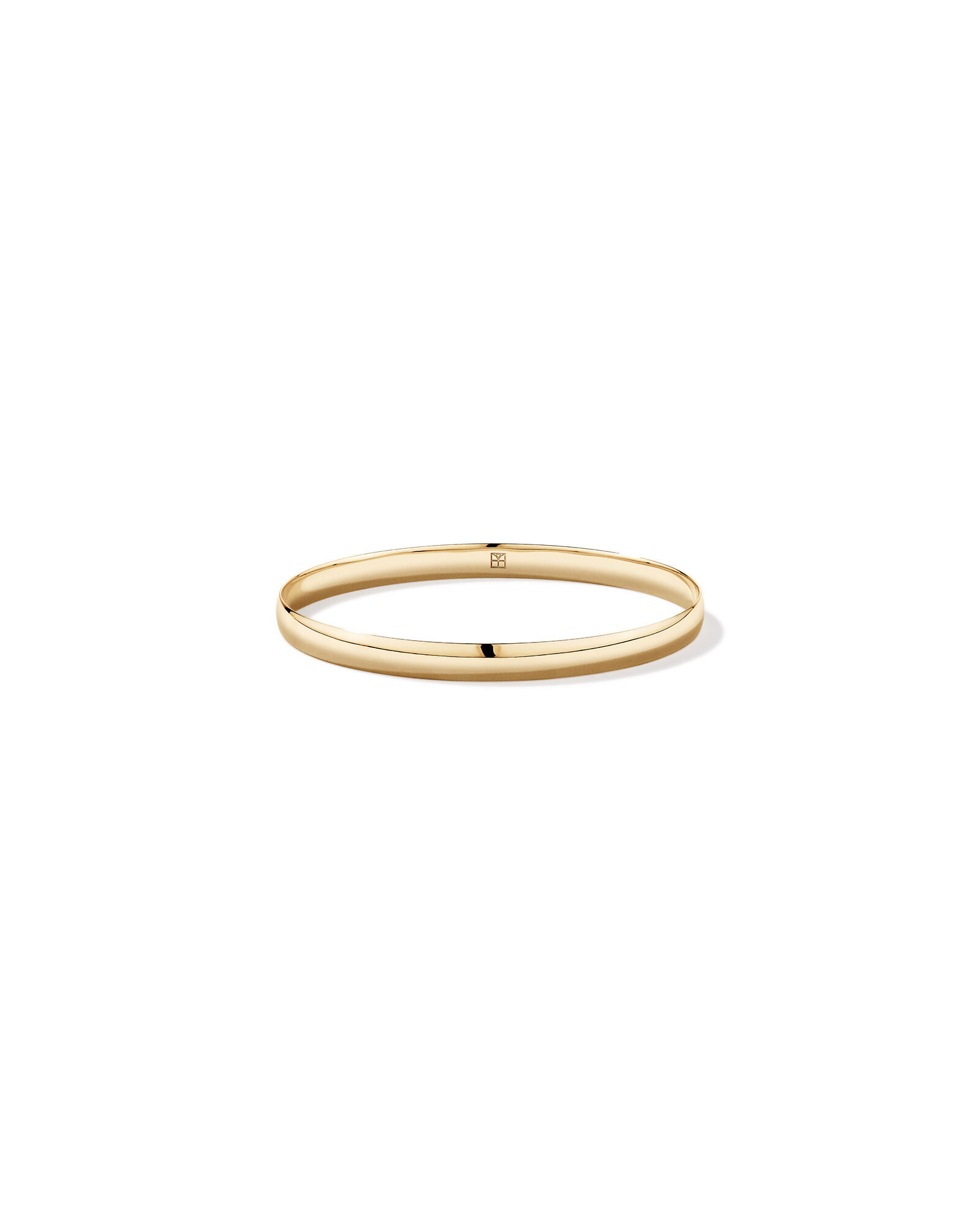 65mm (2.5") 5.7mm Width Solid Oval Bangle in 10kt Yellow Gold