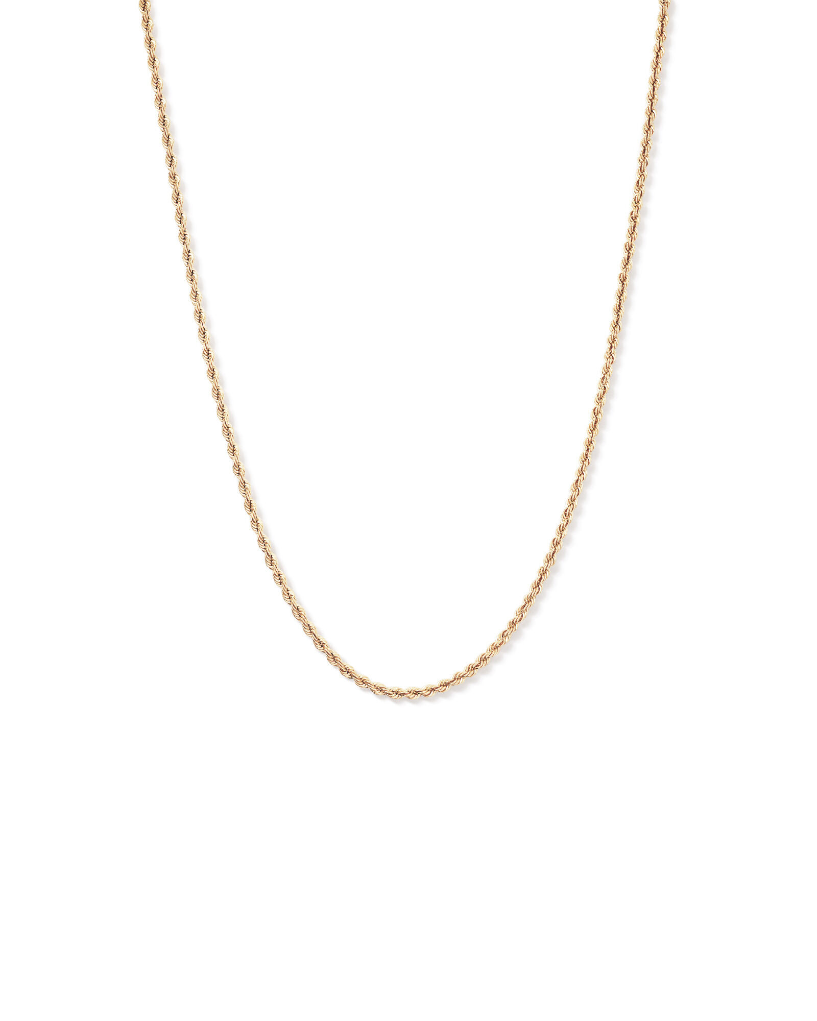 50cm (20") 3.3mm Width Hollow Rope Chain in 10kt Yellow Gold
