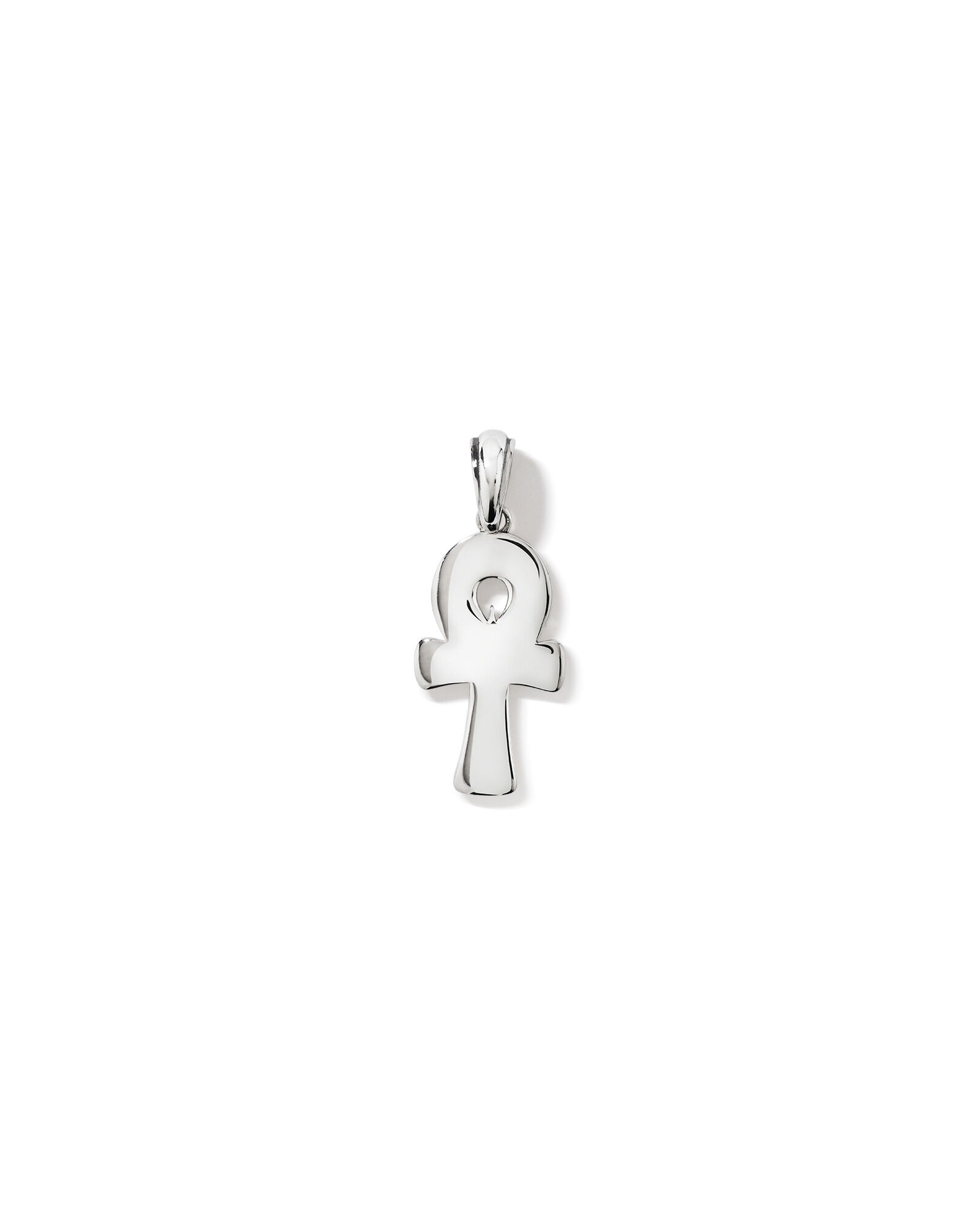 Black Diamond Ankh Pendant in Sterling Silver