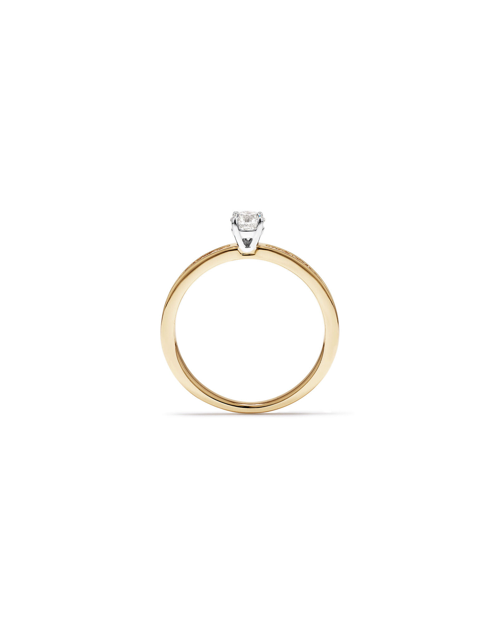 0.45 Carat TW Round Brilliant Signature 101  Diamond Ring in 14kt Yellow & White Gold