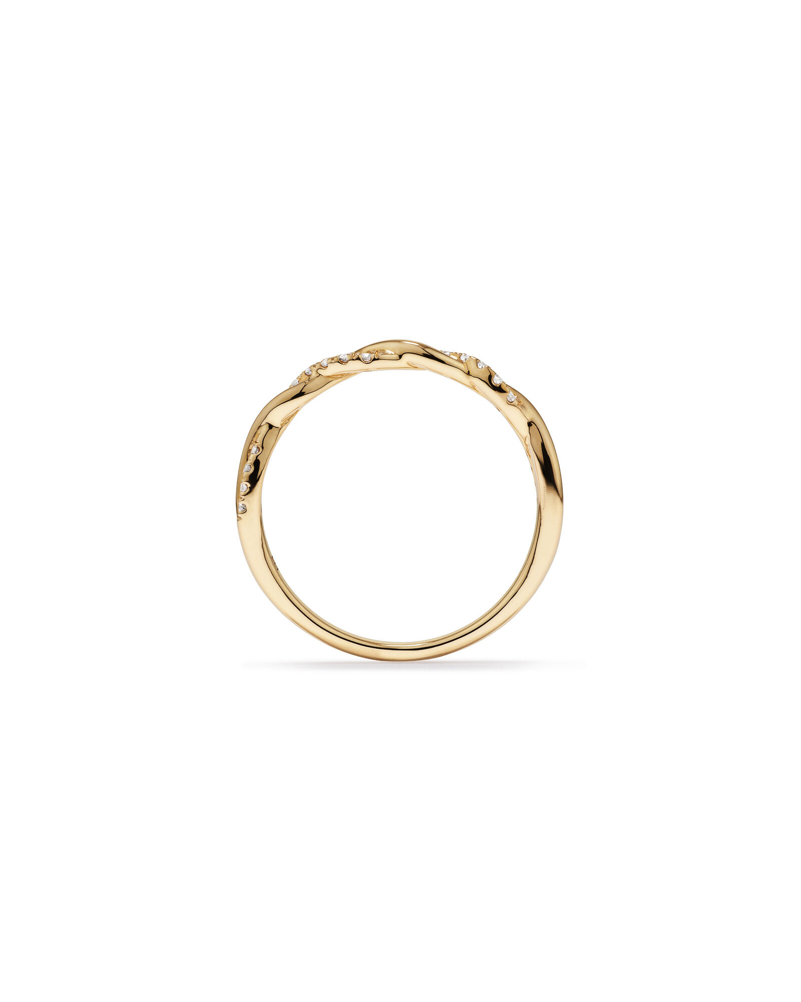 0.11 Carat TW Diamond Twist Wedding Ring in 14kt Yellow Gold