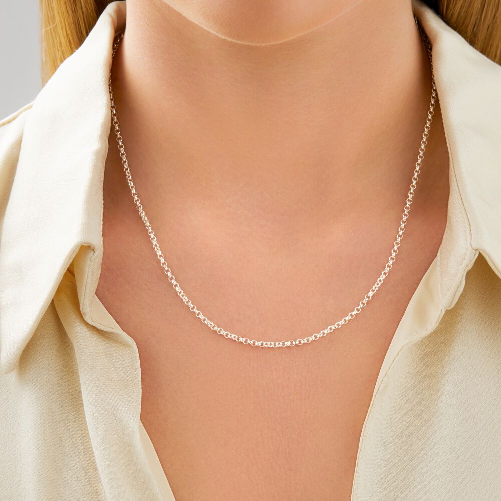 45cm (18") 2mm-2.5mm Width Belcher Chain in Sterling Silver