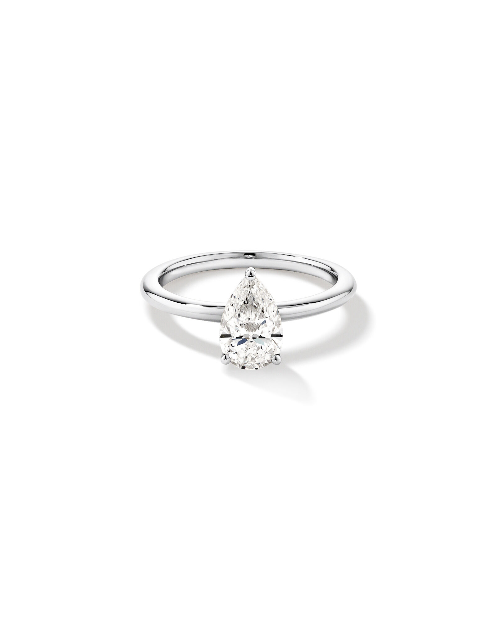 1.25 Carat TW Pear Laboratory-Grown Diamond Solitaire Engagement ring in 14kt White Gold
