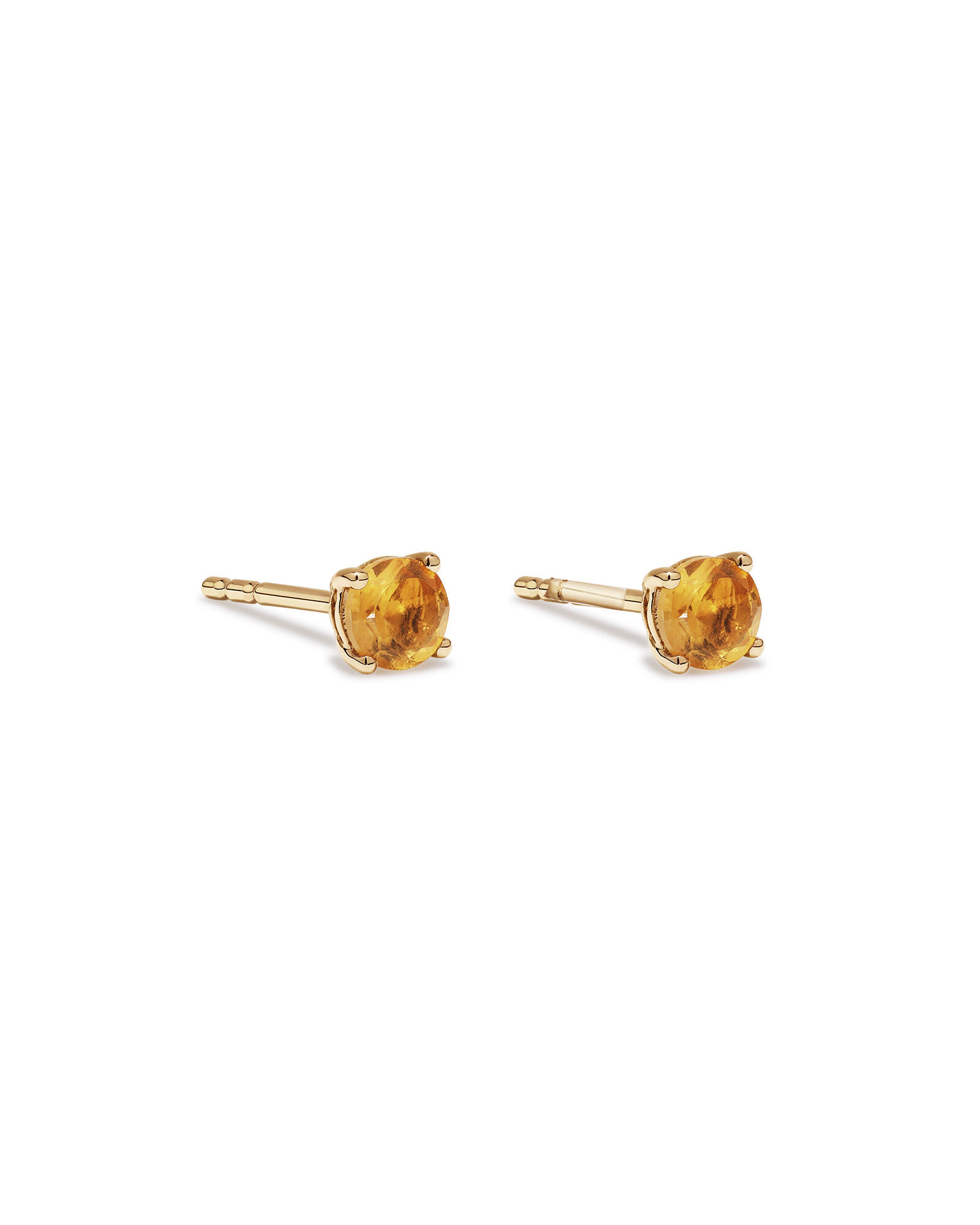 Stud Earrings with Citrine in 10kt Yellow Gold