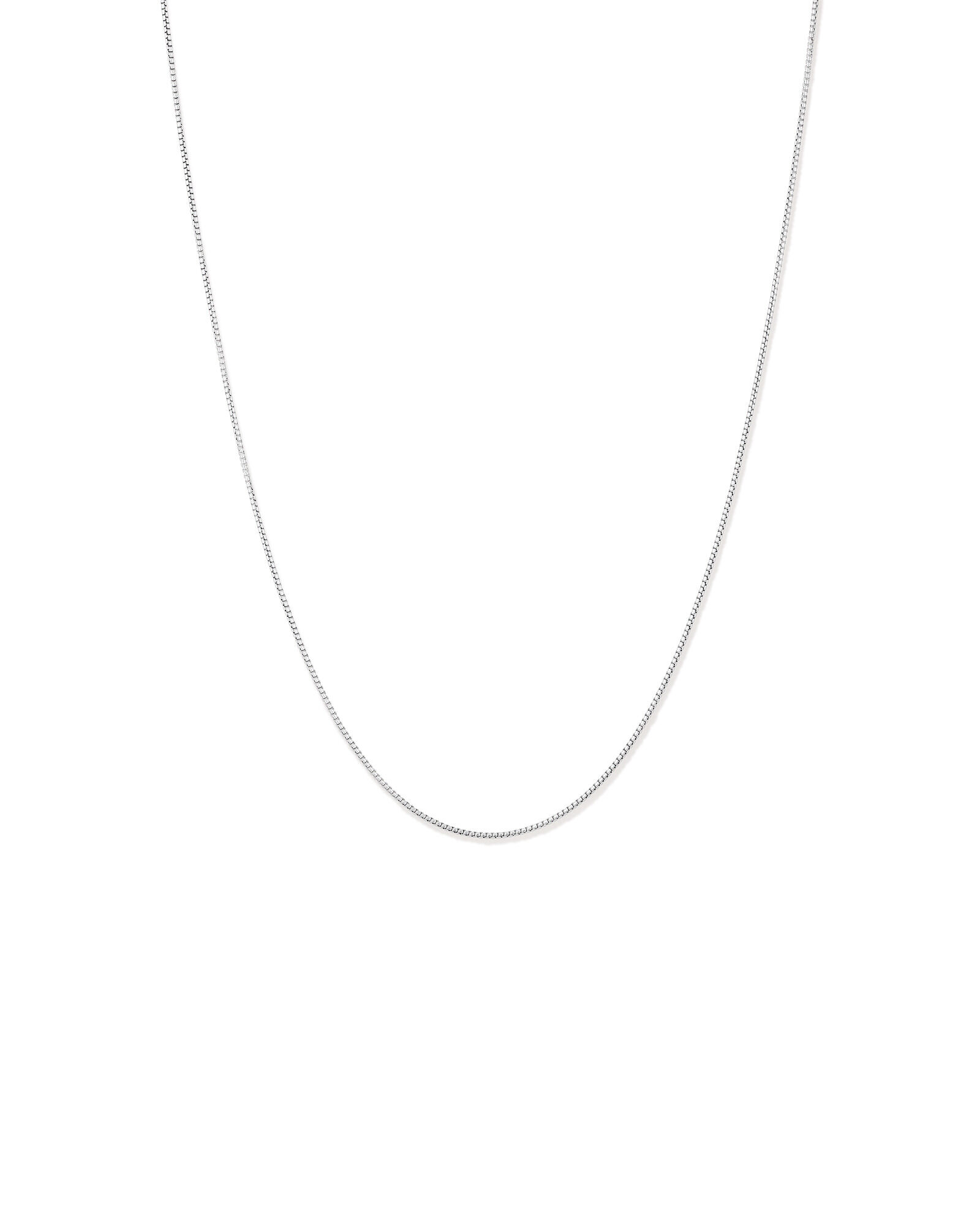 50cm (20") 1.25mm Width Round Box Chain Necklace in Sterling Silver