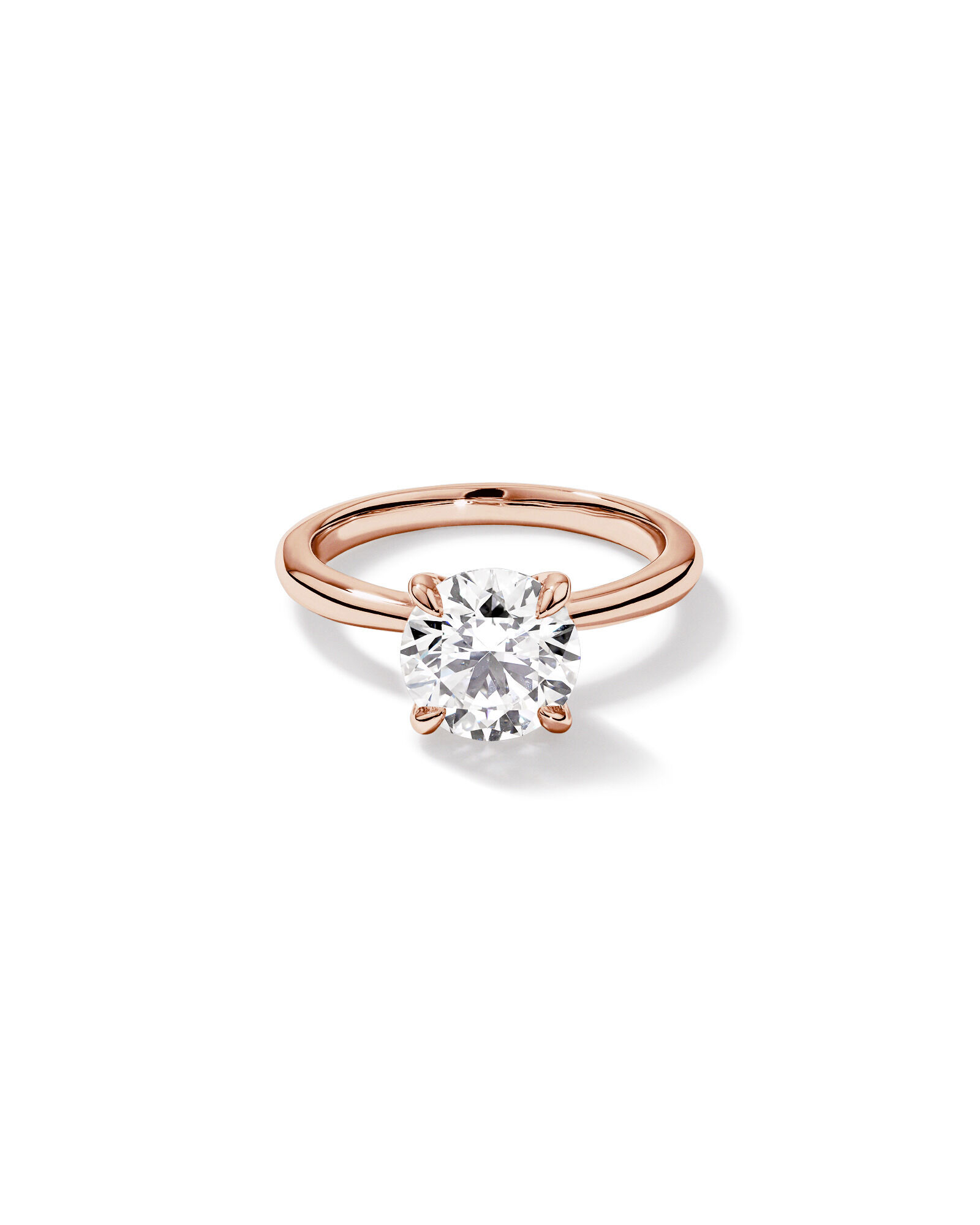 2.25 Carat Round Brilliant Laboratory-Grown Diamond Solitaire Ring in 14kt Rose Gold