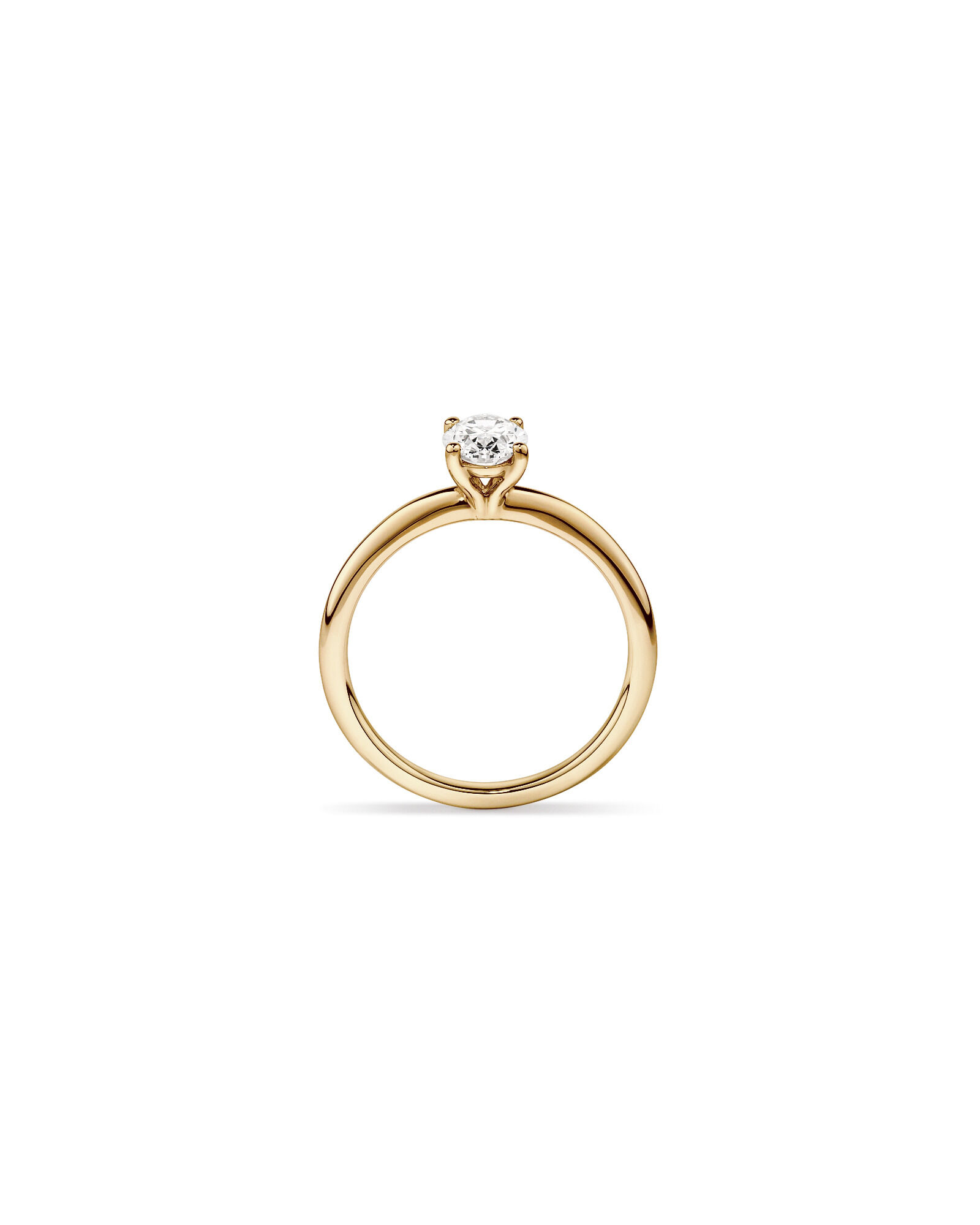 0.70 Carat TW Oval Laboratory-Grown Diamond Solitaire Engagement Ring in 14kt Yellow Gold